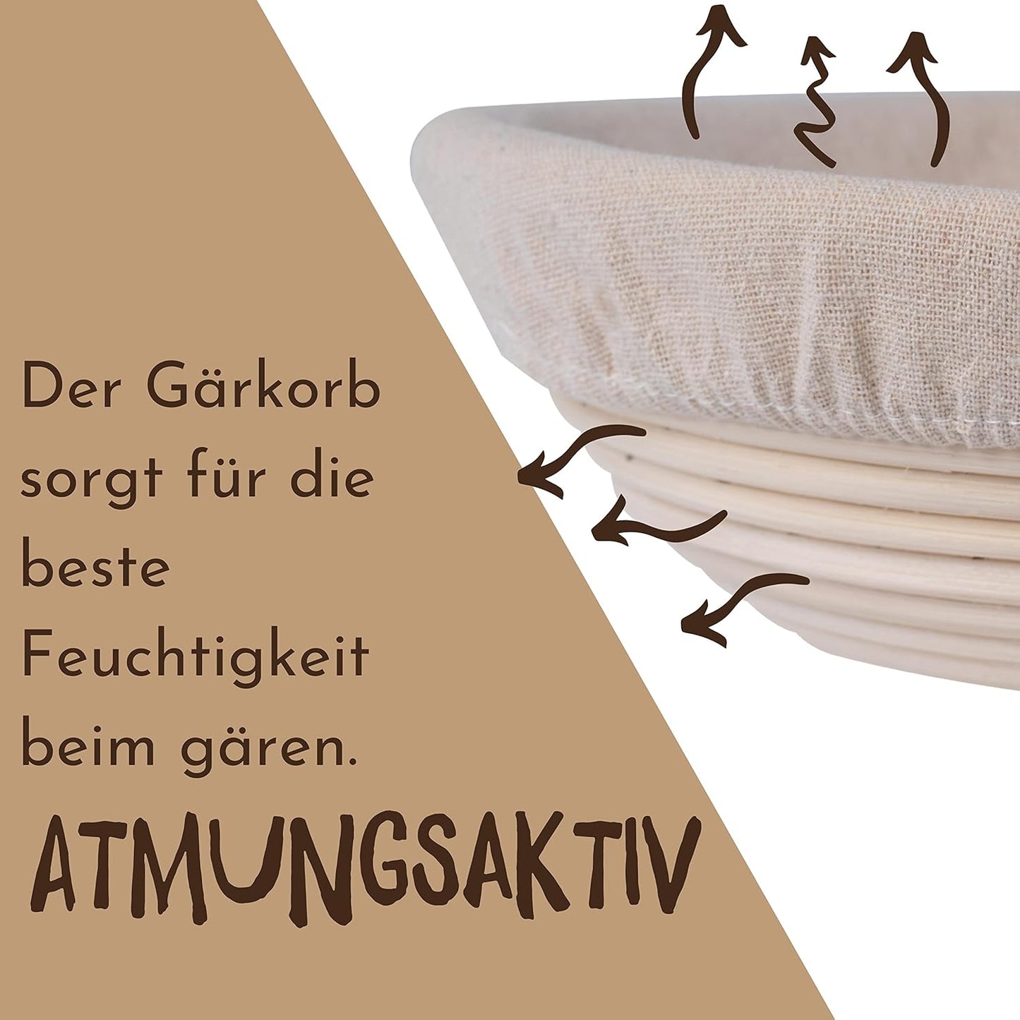 Gärkörbchen mit Teigschaber, Rund 22 cm