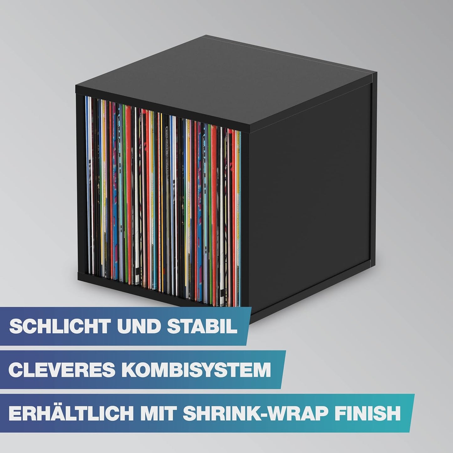 Record Box für 110 Schallplatten, ['Schwarz', 'Weiss']