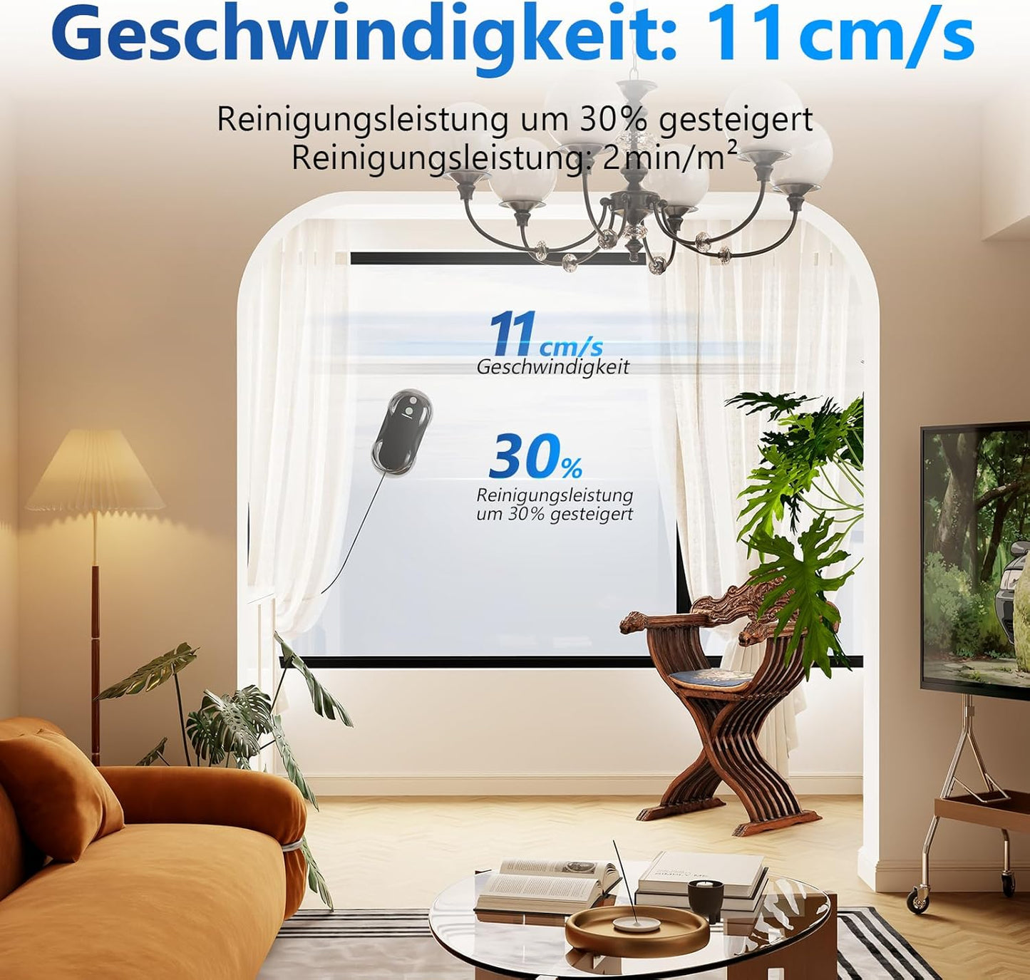 W5 Fensterputzroboter, Schwarz