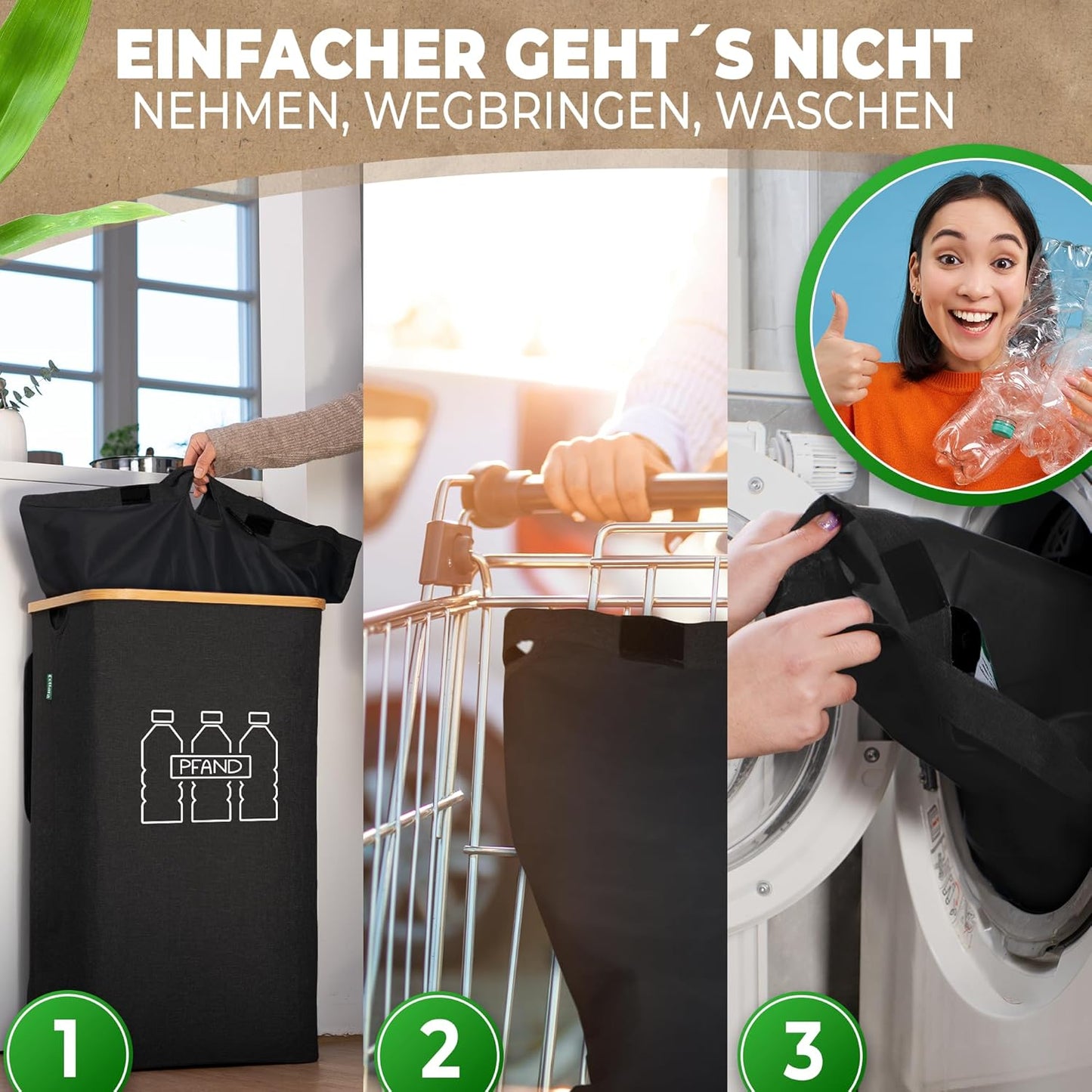 Pfandflaschensammler, Schwarz