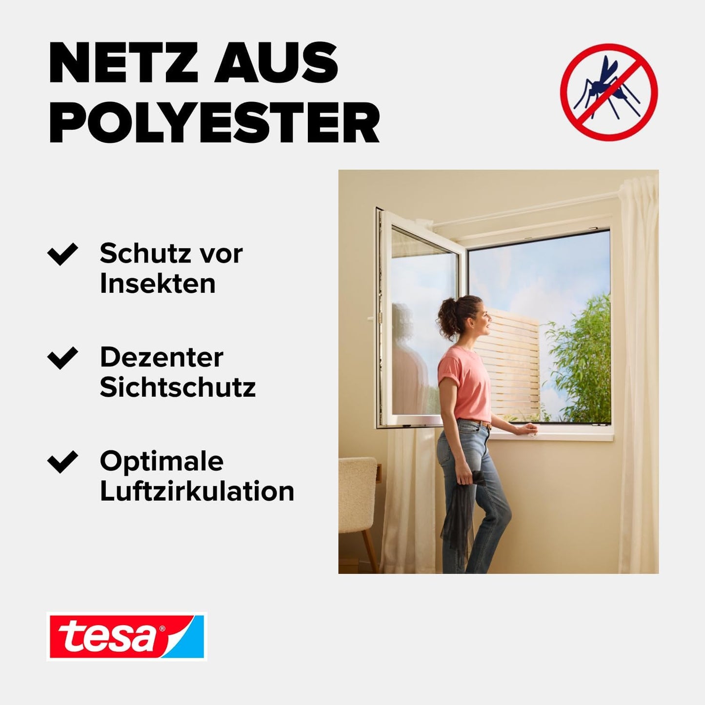 Comfort Insect Stop Fliegengitter-Set (2 Stück), 1,2m:2,4m 2 Stück Anthrazit (Durchsichtig)