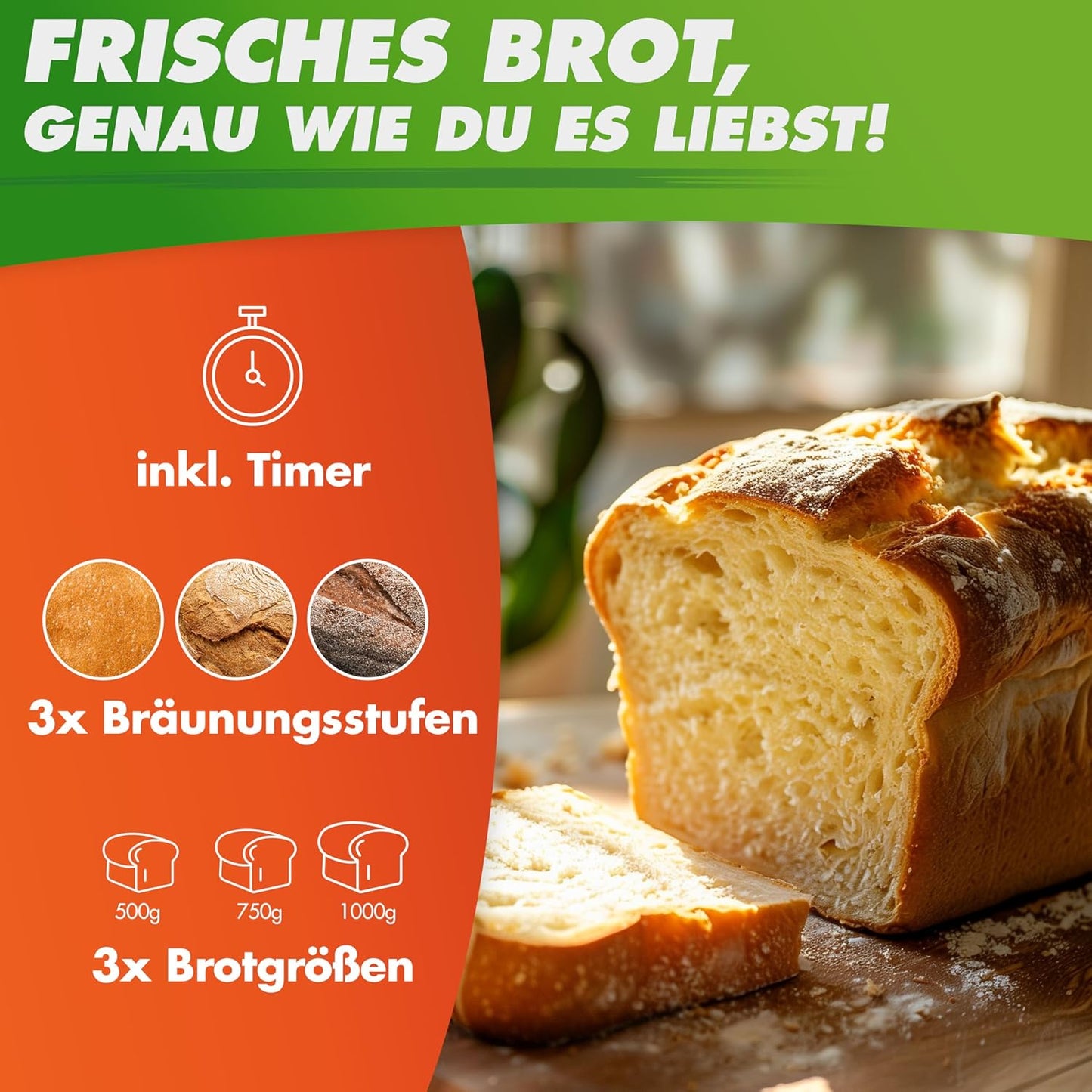 Brotbackautomat mit 19 Programmen