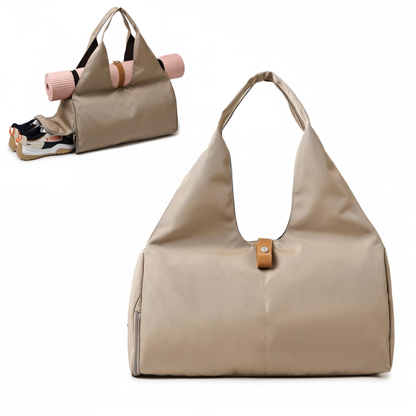 Yogatasche mit Schuh- und Nassfach, wasserdicht 32L, Braun