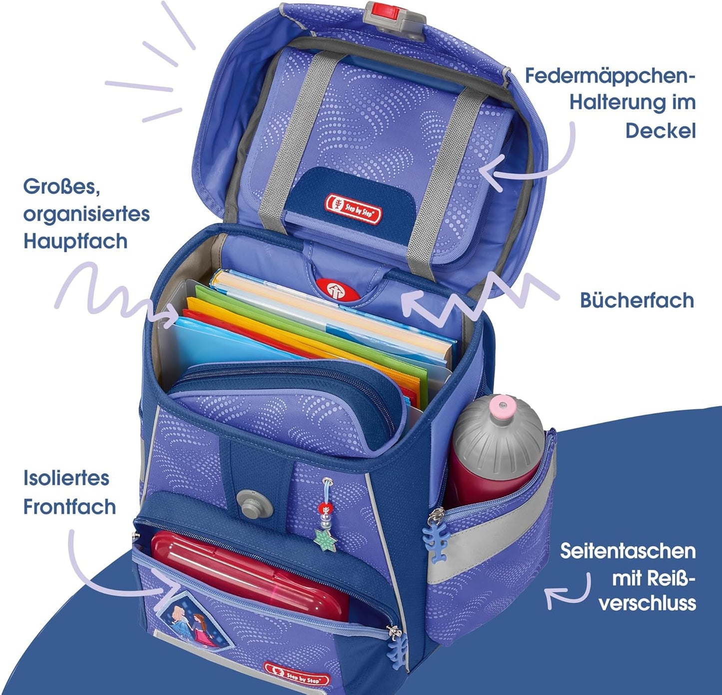 Schulranzen-Set Ice Princess, Ice Princess - Lila - Grau