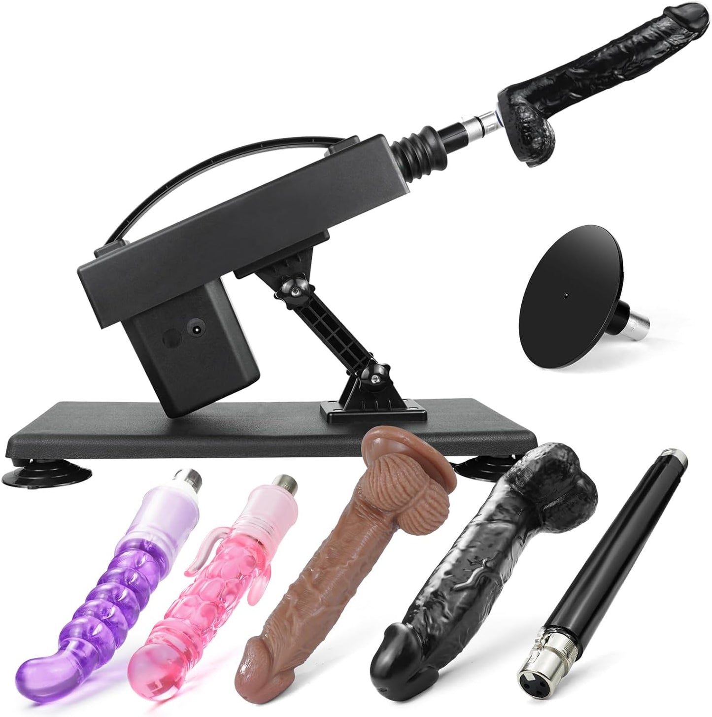 Sexmaschine mit Dildos, Matte-black
