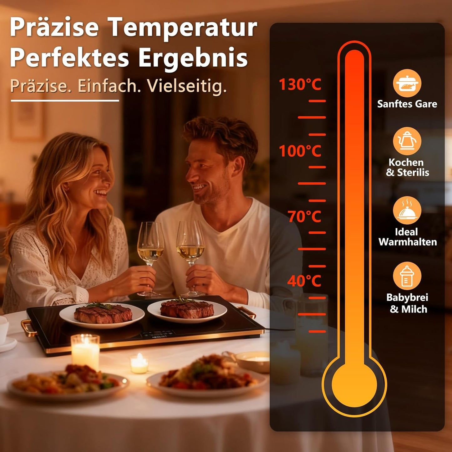 Elektrische Warmhalteplatte mit Touchscreen, 60*40cm