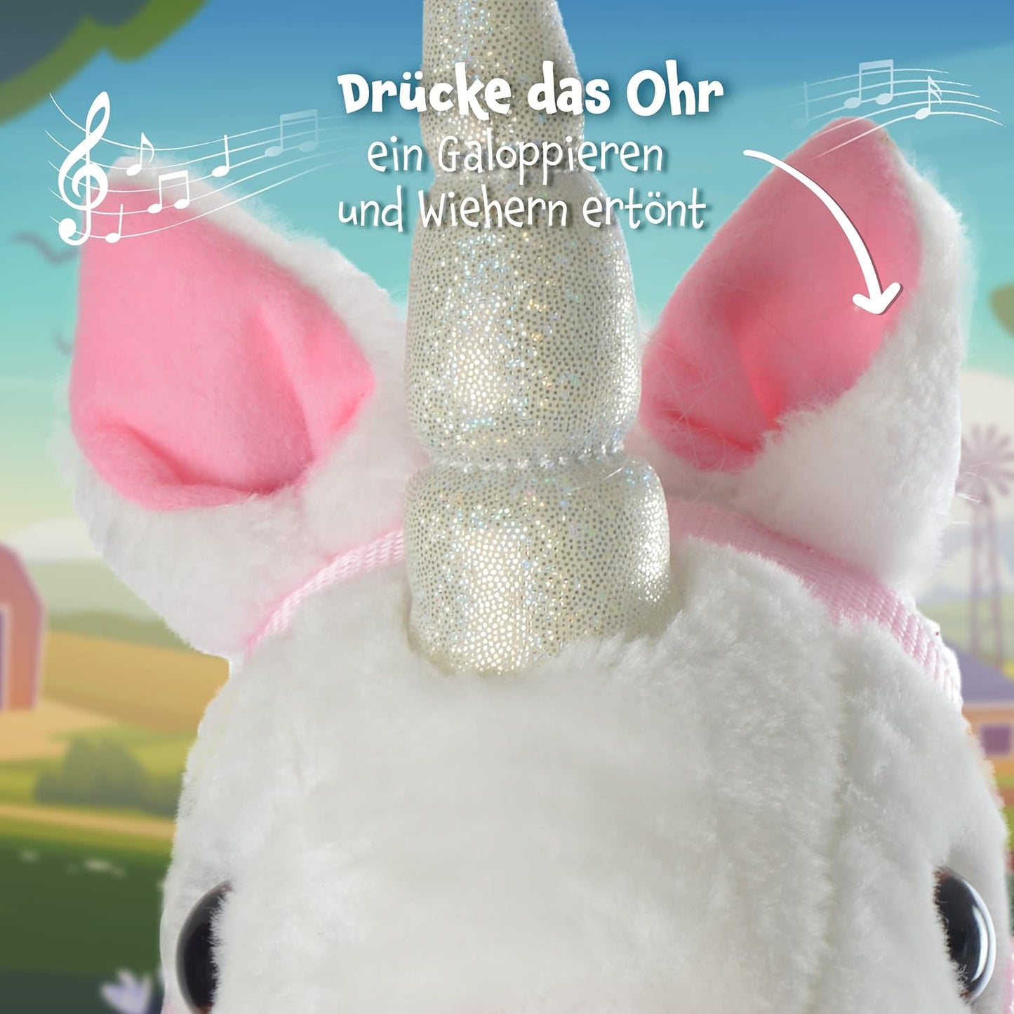 Steckenpferd Einhorn Mandy mit Soundfunktion, Mandy