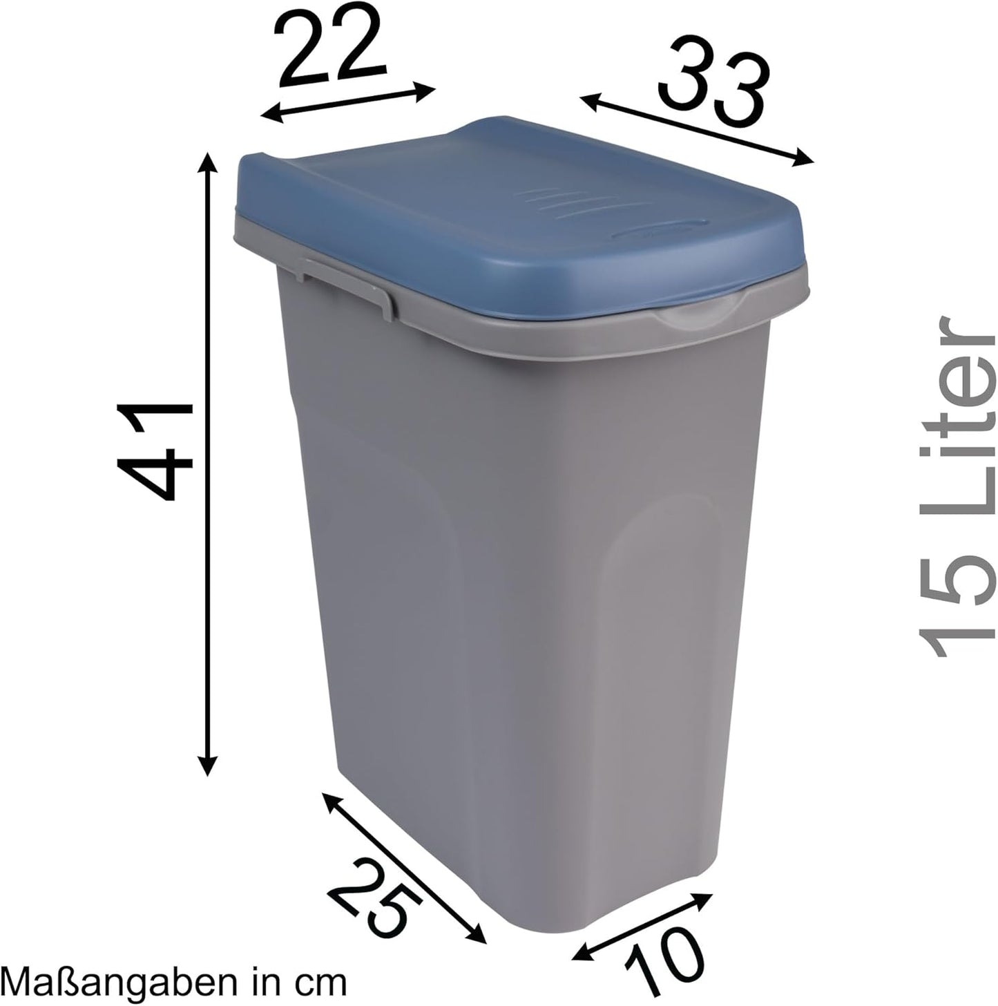 Kompakter Küchen-Mülleimer, Blau 15 Liter