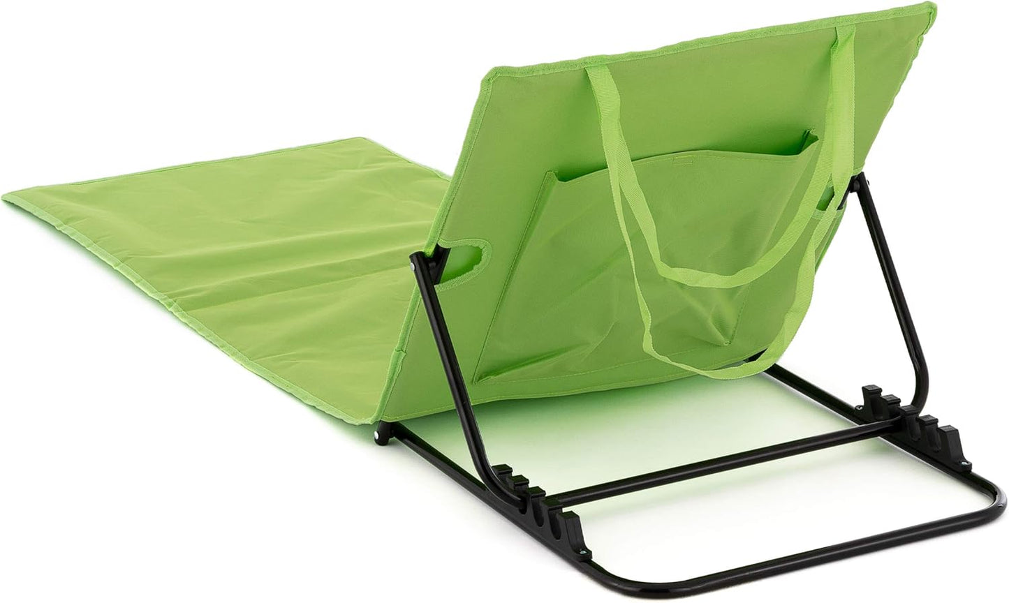 2-teiliges Strandmatten-Set mit verstellbarer Rückenlehne und Tasche, Grün
