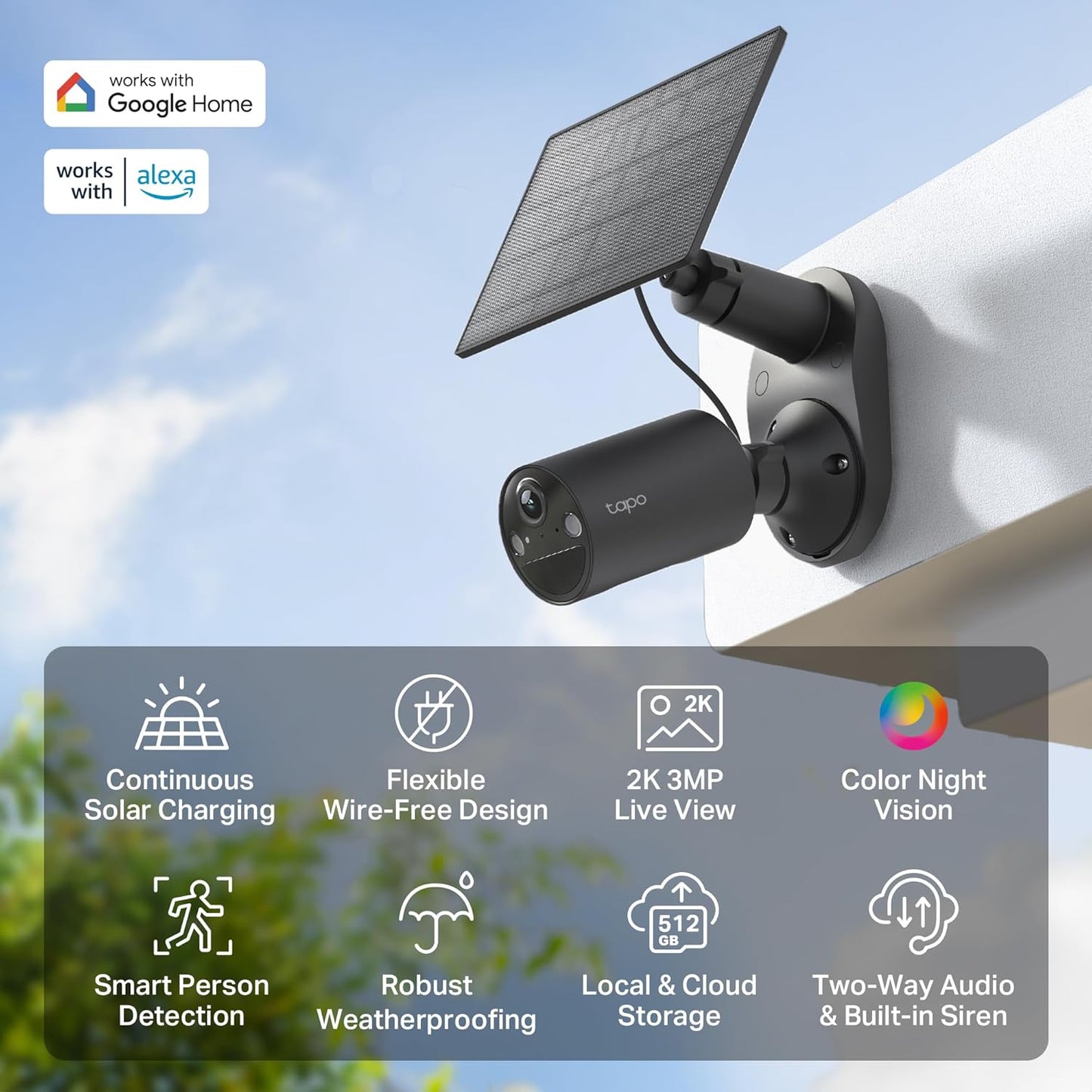Solar-Überwachungskamera-Set Tapo C411 Kit, Solar Außenkamera Akku Schwarz