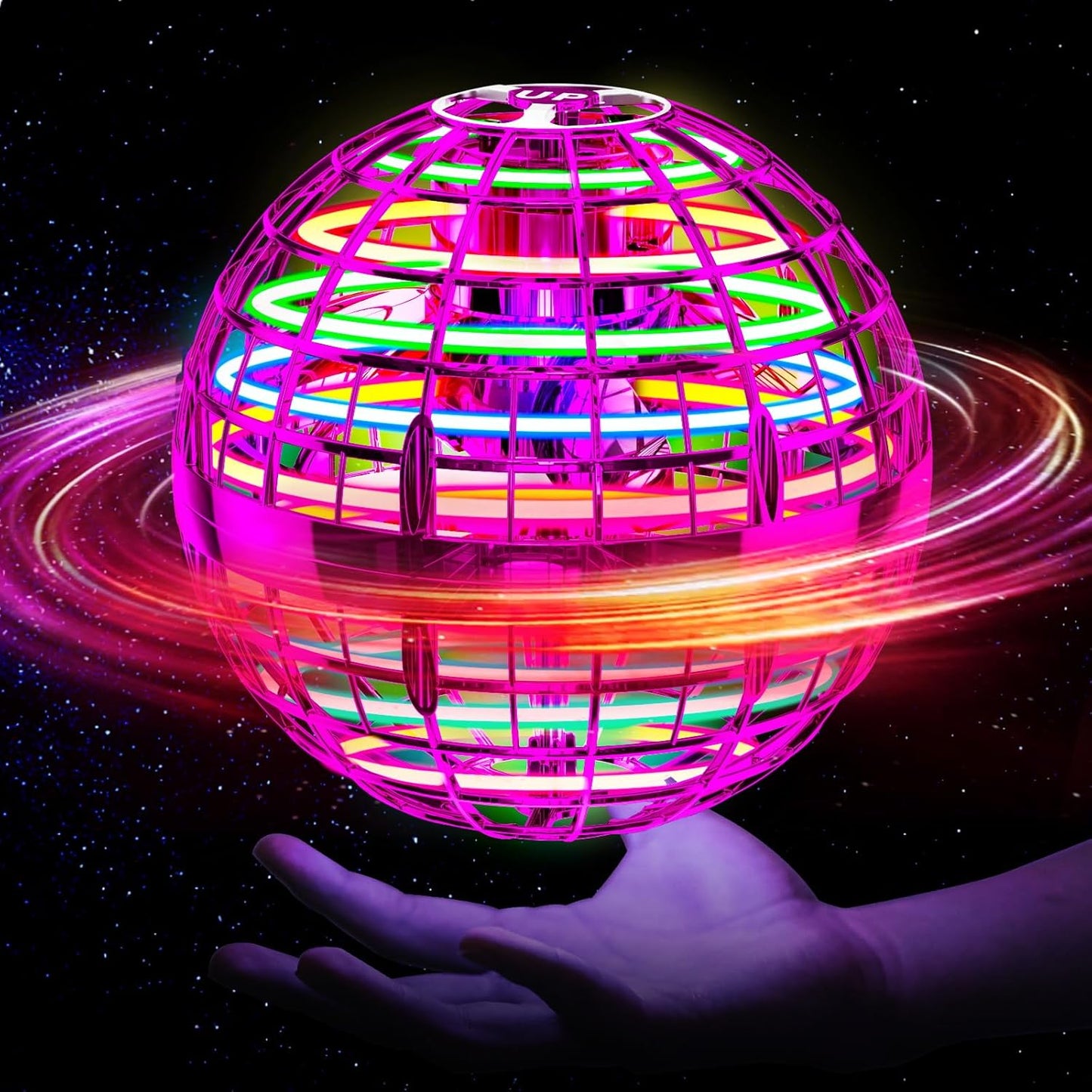 Fliegender Zauberball mit LED-Licht, Rosa