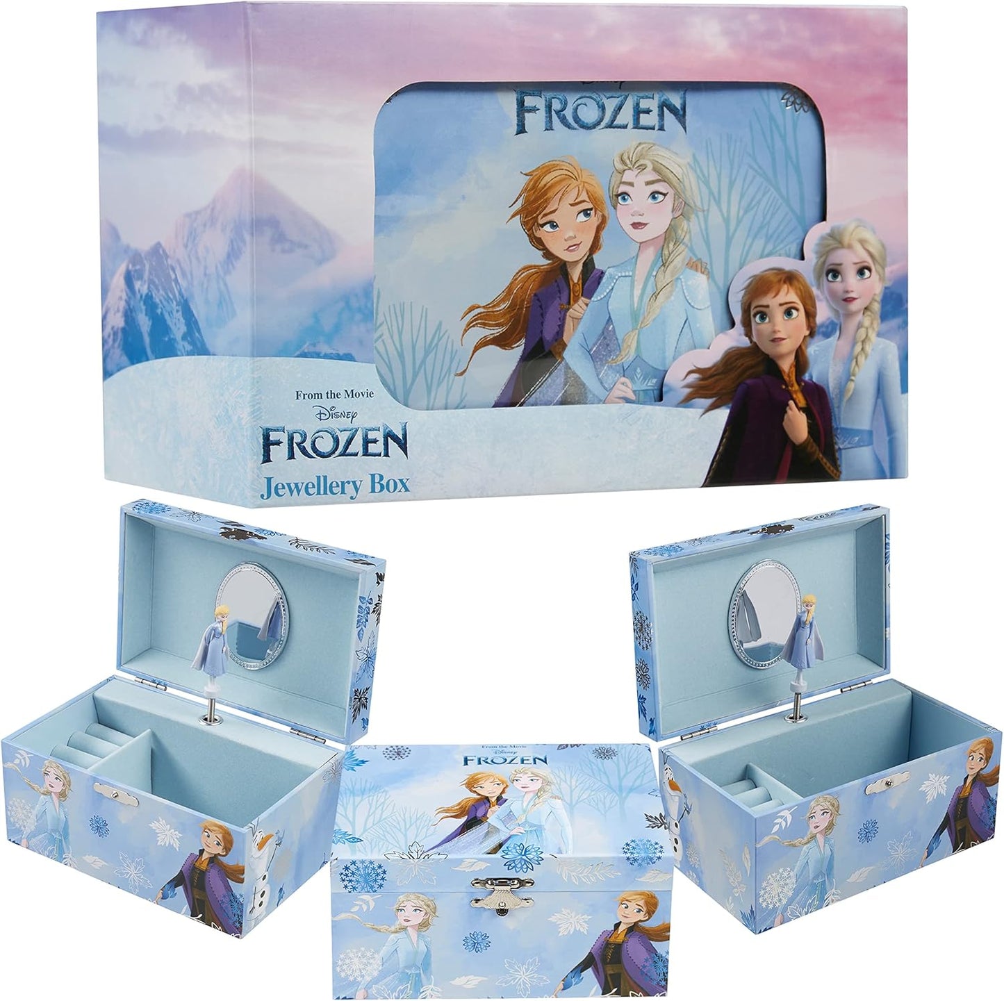 Frozen Musikschmuckkästchen mit Spiegel, Blau Frozen 18.5x12x10cm