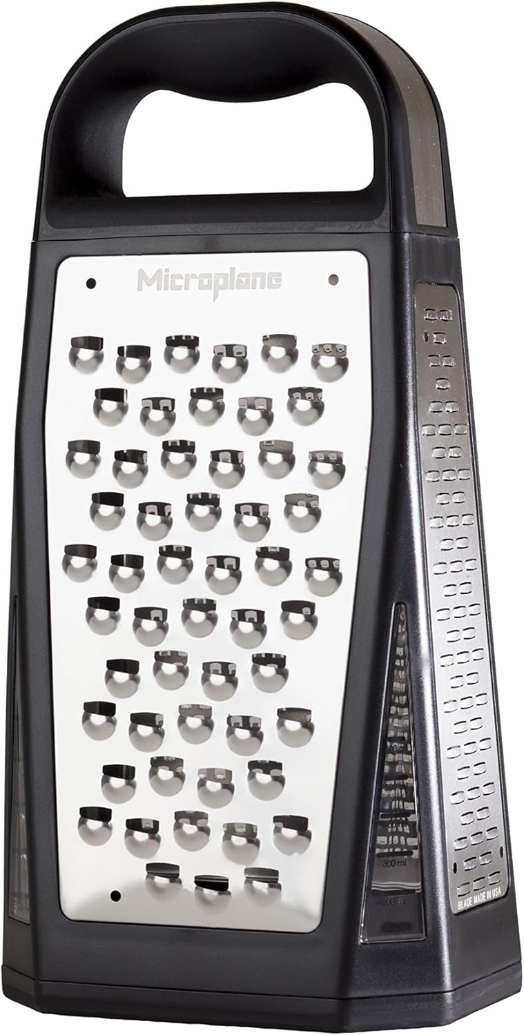 Turmreibe mit 5 Edelstahl-Reibflächen, Schwarz/Edelstahl