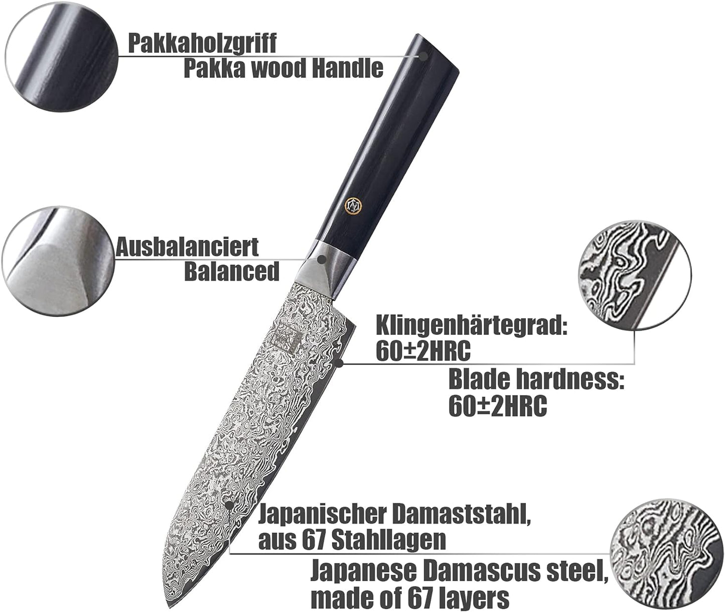 Black Edition kleines Santokumesser, kleines Santoku
