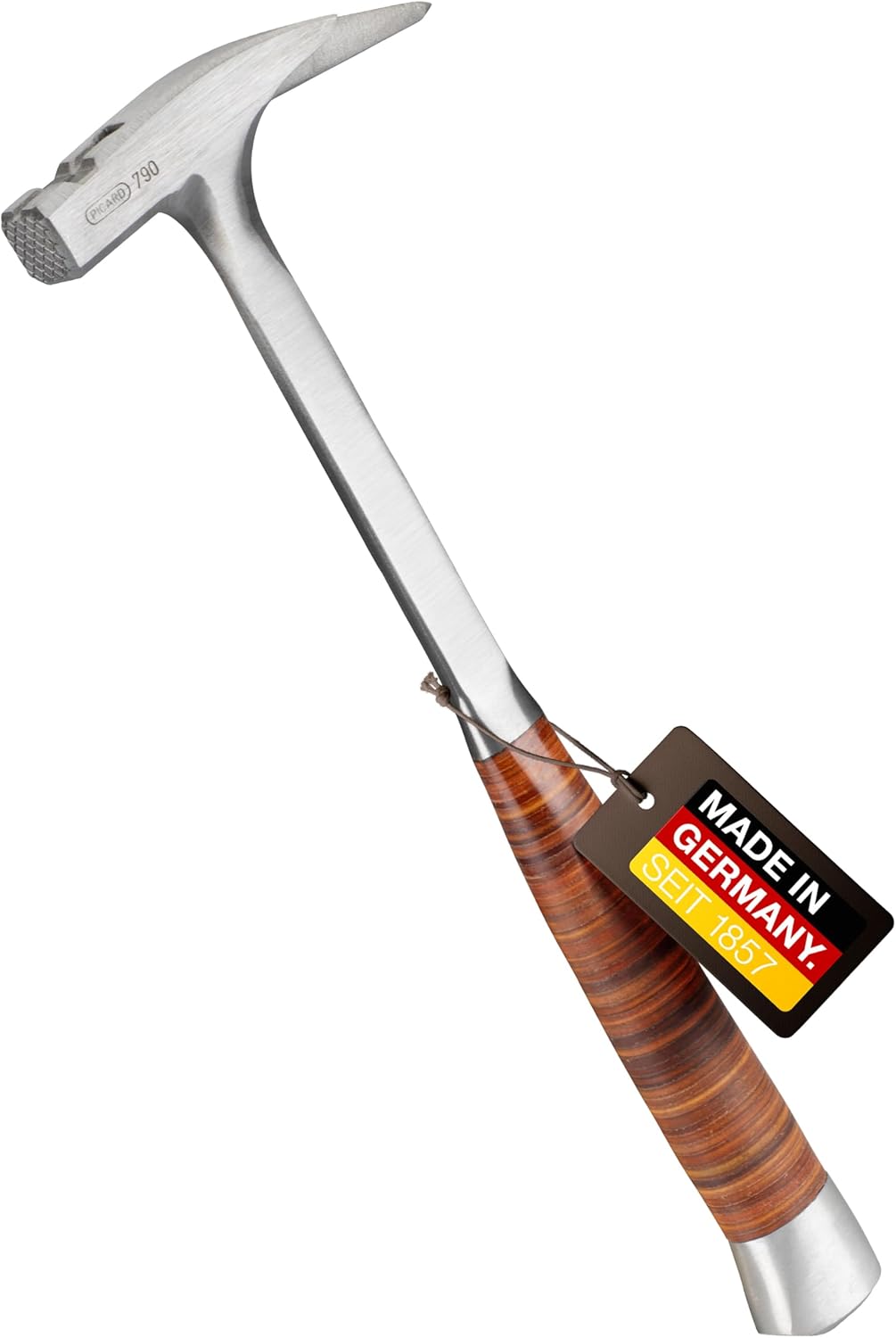 Latthammer mit Ledergriff, geraute Bahn, Ganzstahl-latthammer