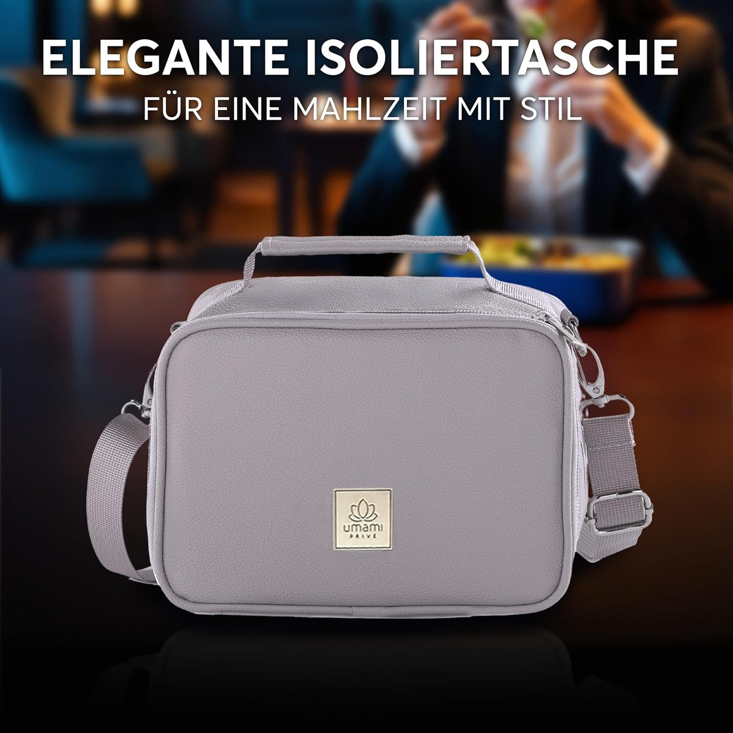 Kühltasche klein, faltbare Isoliertasche 4L, XL - 1500 ml Hellgrau