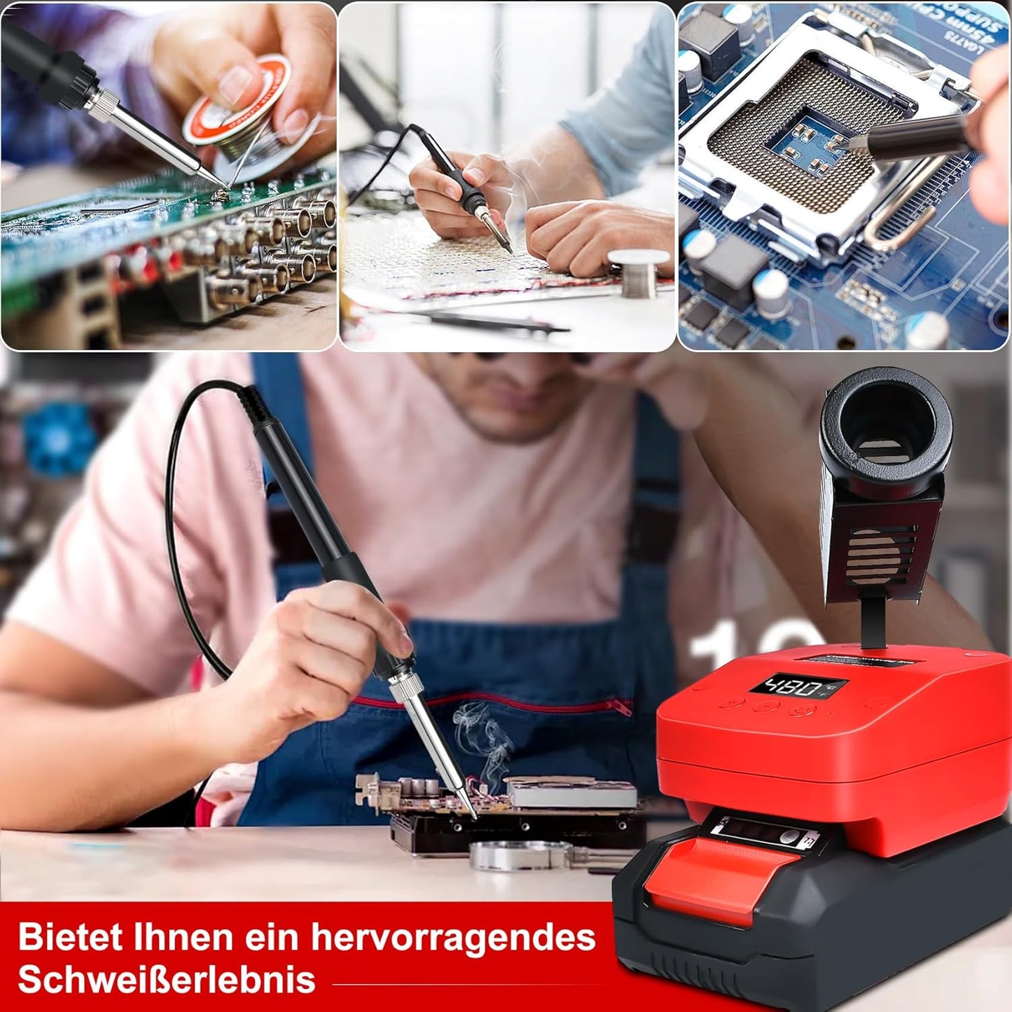 Akku-Lötkolben-Set, Rot- für Pxc 18v