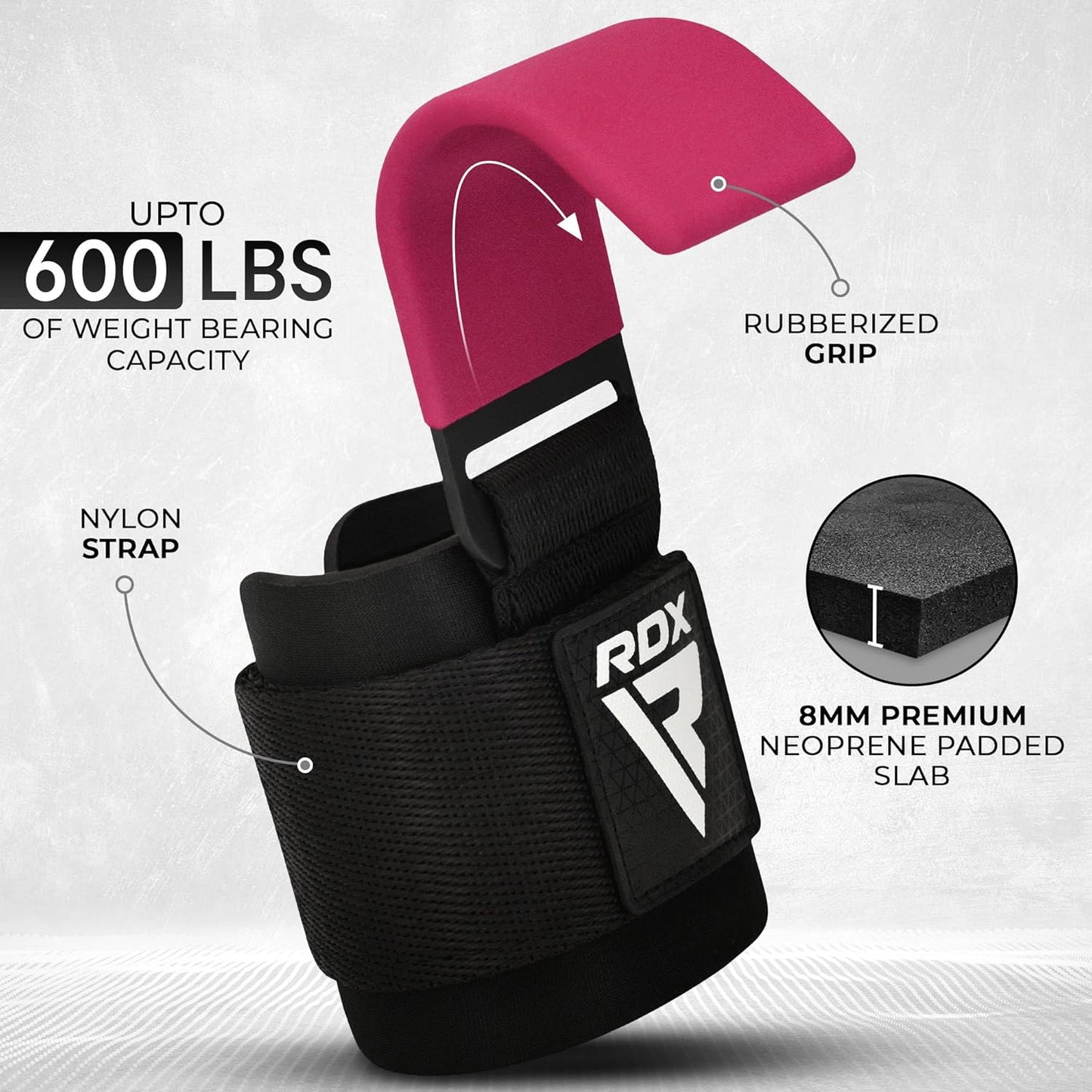 Zughilfen mit Haken für Krafttraining, Rosa