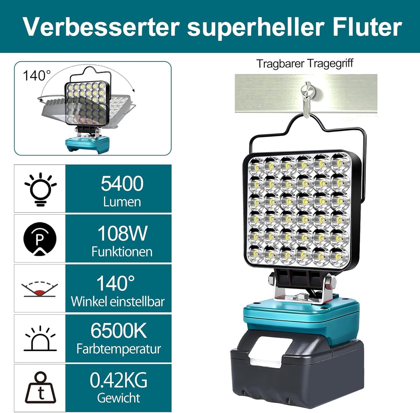Akku-LED-Arbeitsleuchte, Blue-1