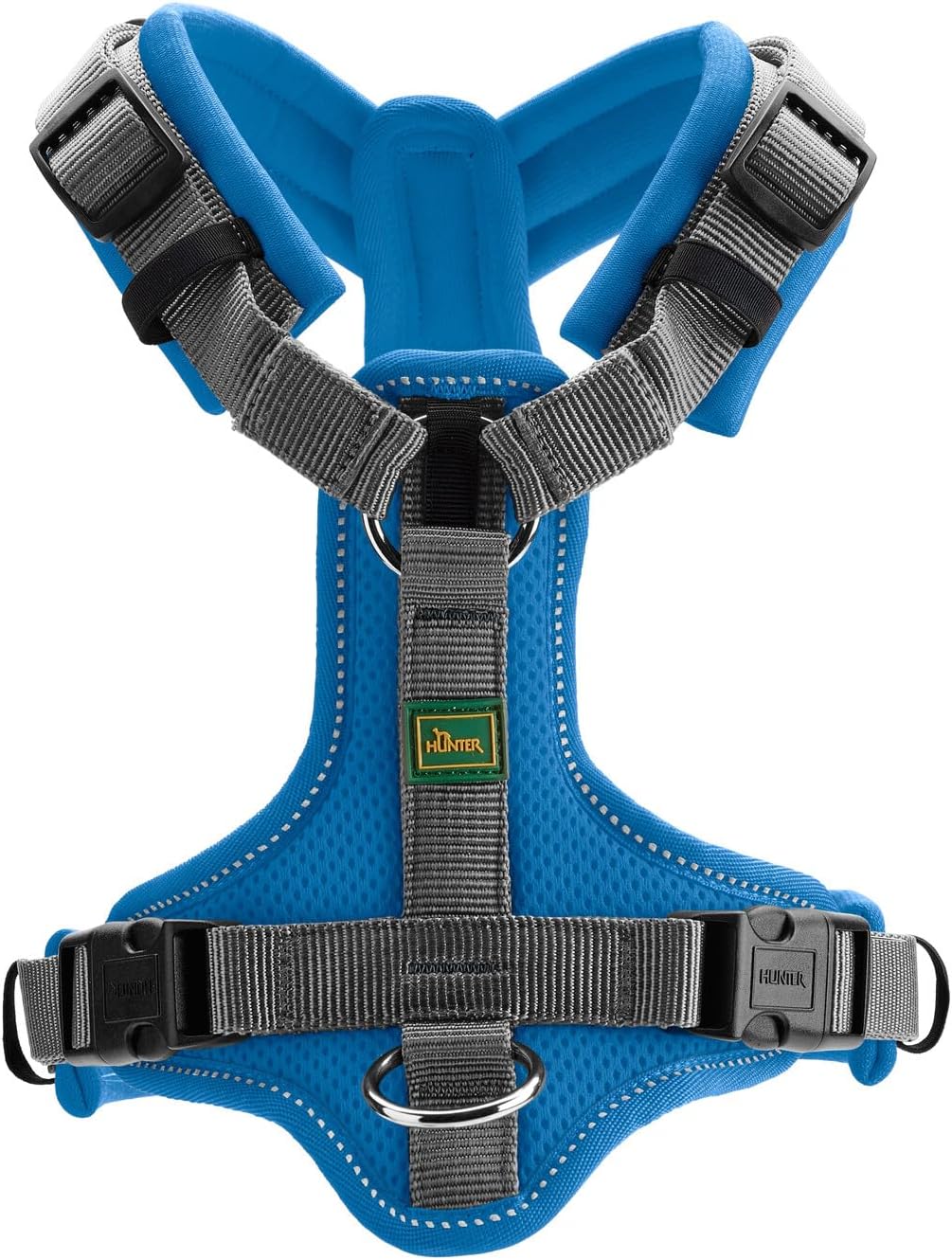 Hundegeschirr Maldon Up, weich gepolstert, reflektierend, blau/grau XS
