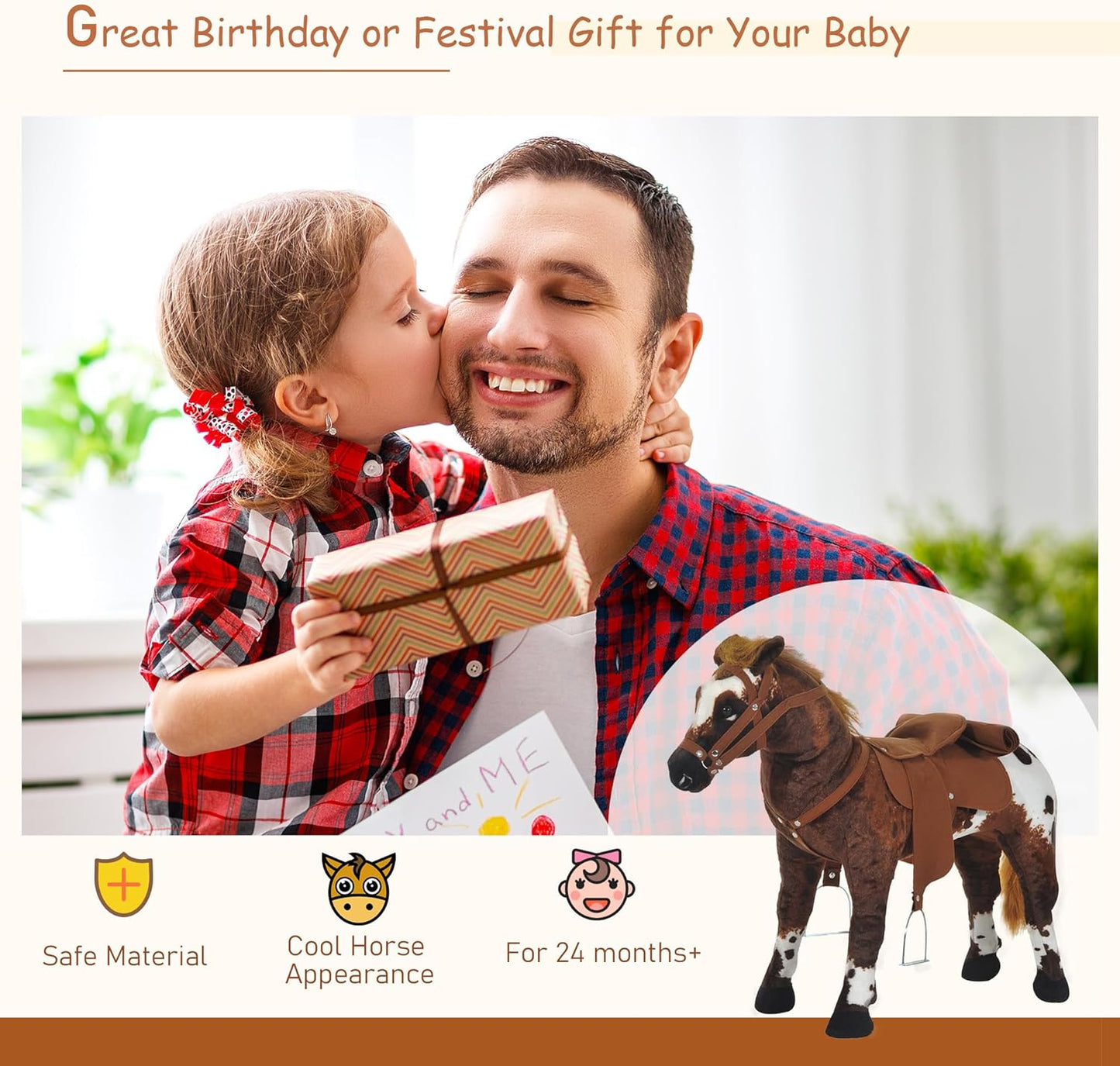 Reitpferd Spielpferd mit Sattel & Sound ab 2 Jahren