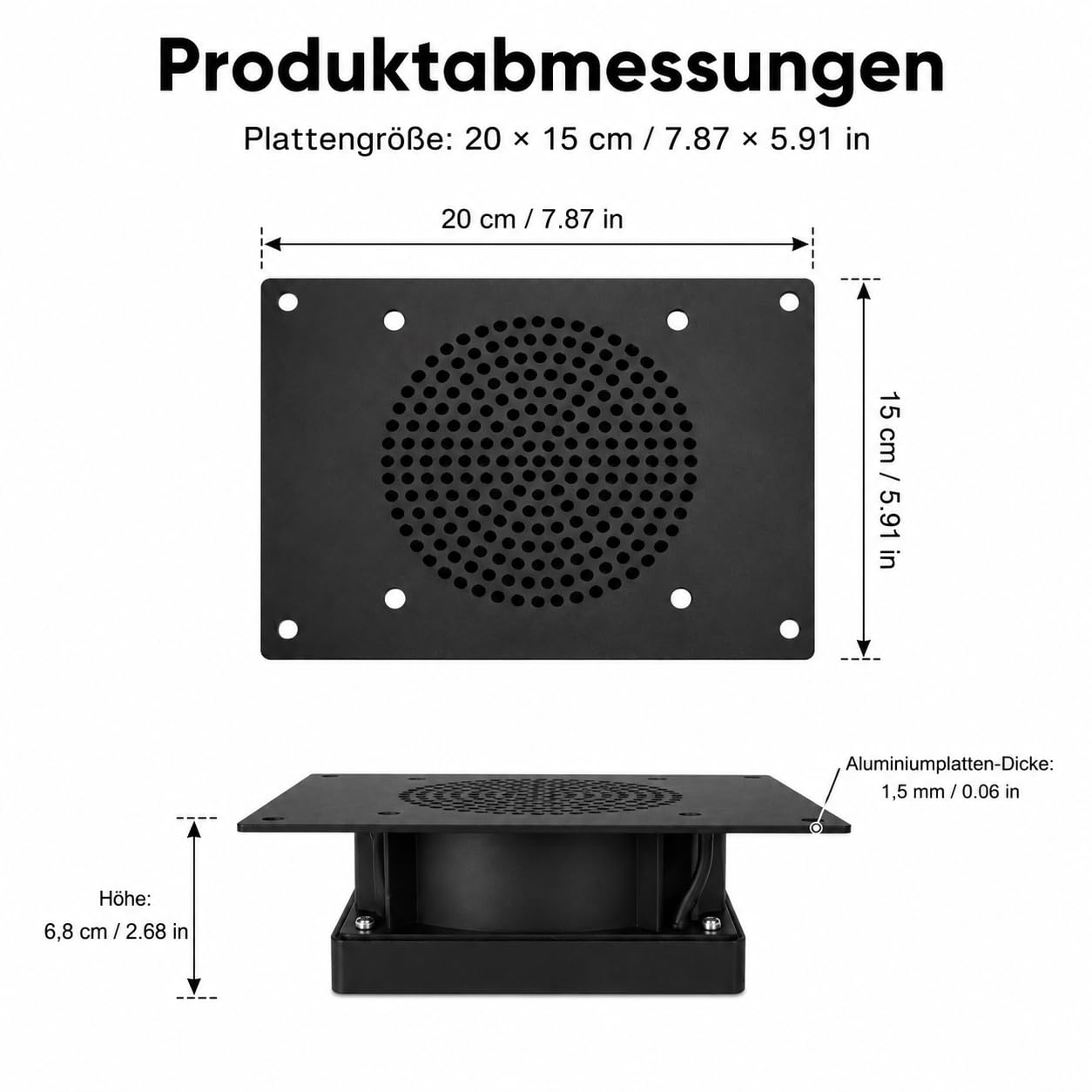Nagelstaubsammler Tisch-Einbau mit Staubbeuteln, schwarz