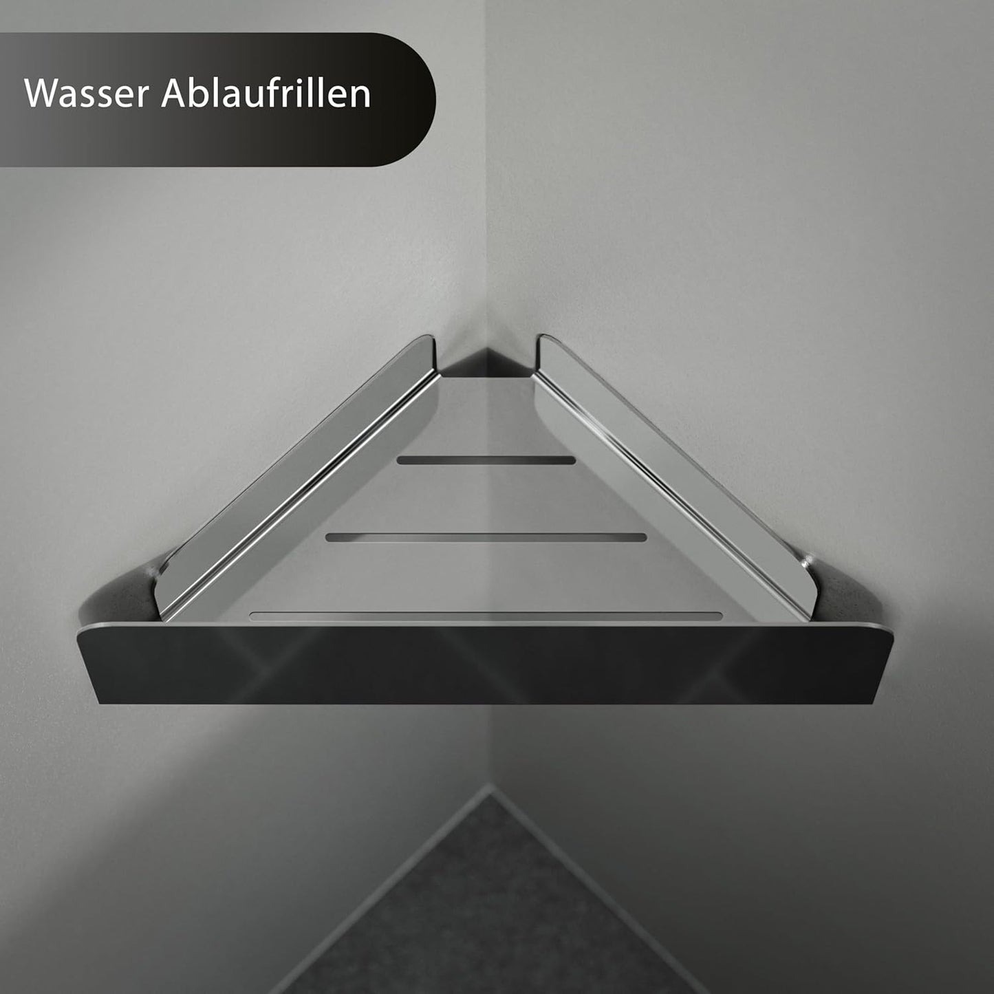 Eck-Duschregal ohne Bohren, Eck-Duschablage Hochglanz