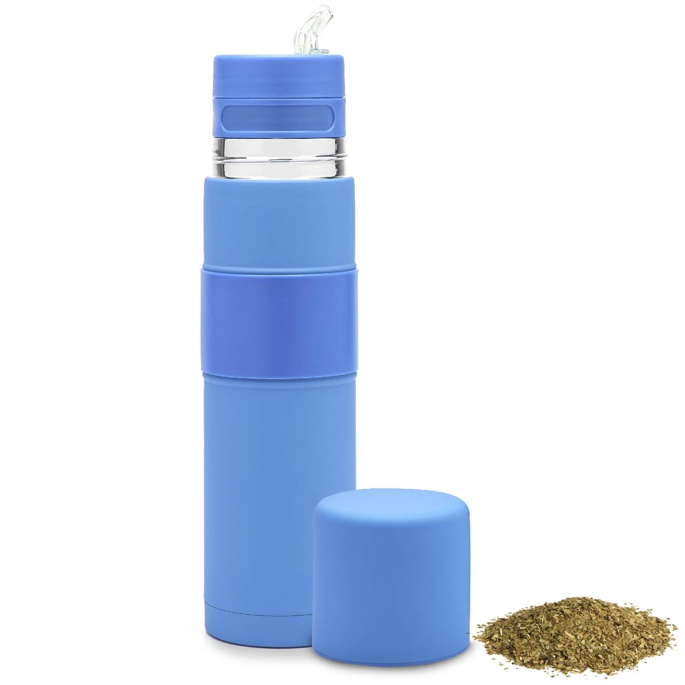 Thermobehälter mit Mate Cup und Bombilla, Blau