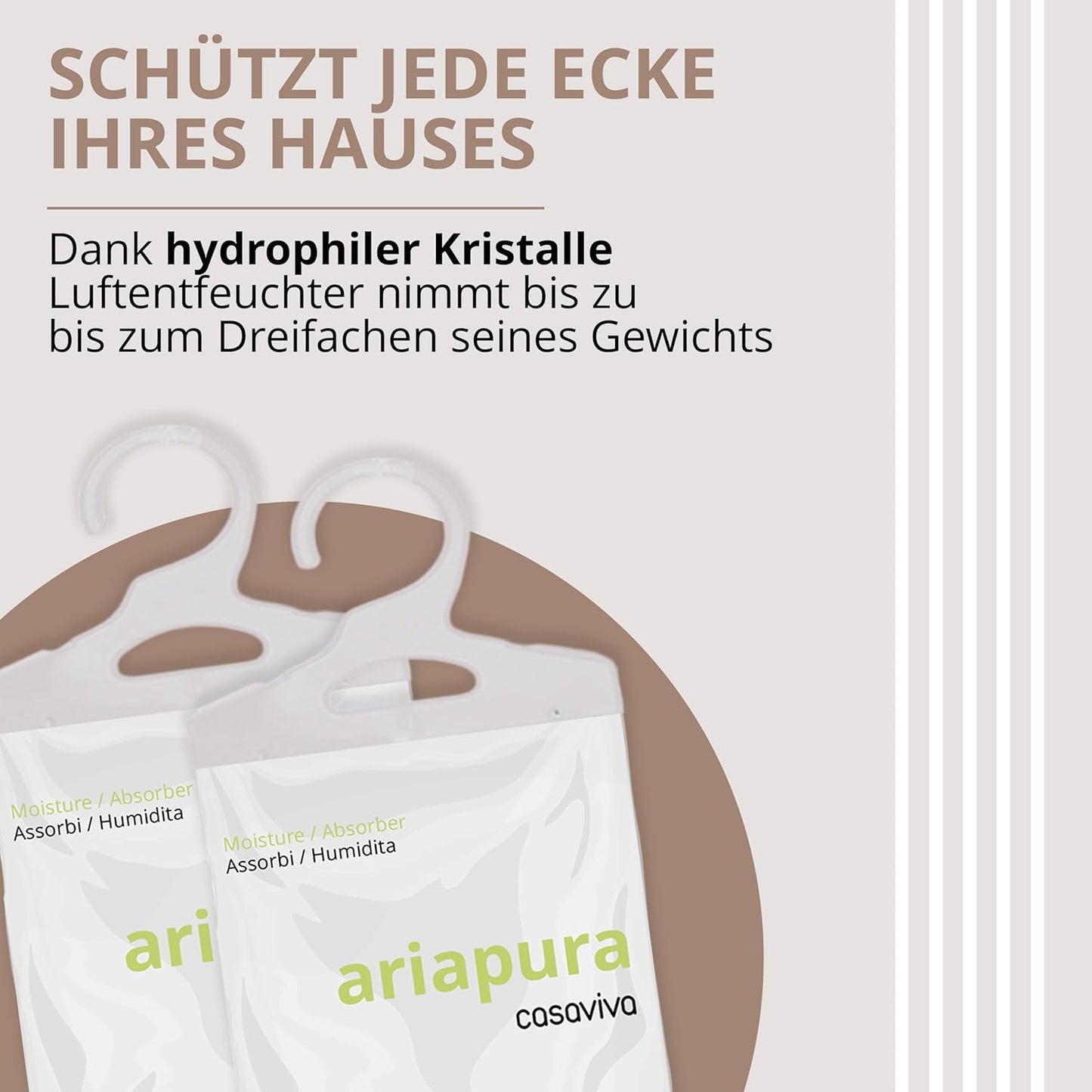 Luftentfeuchter mit Aromabeutel (6 x 500 ml), Beutel mit Haken 6 Pack mit 500 ml