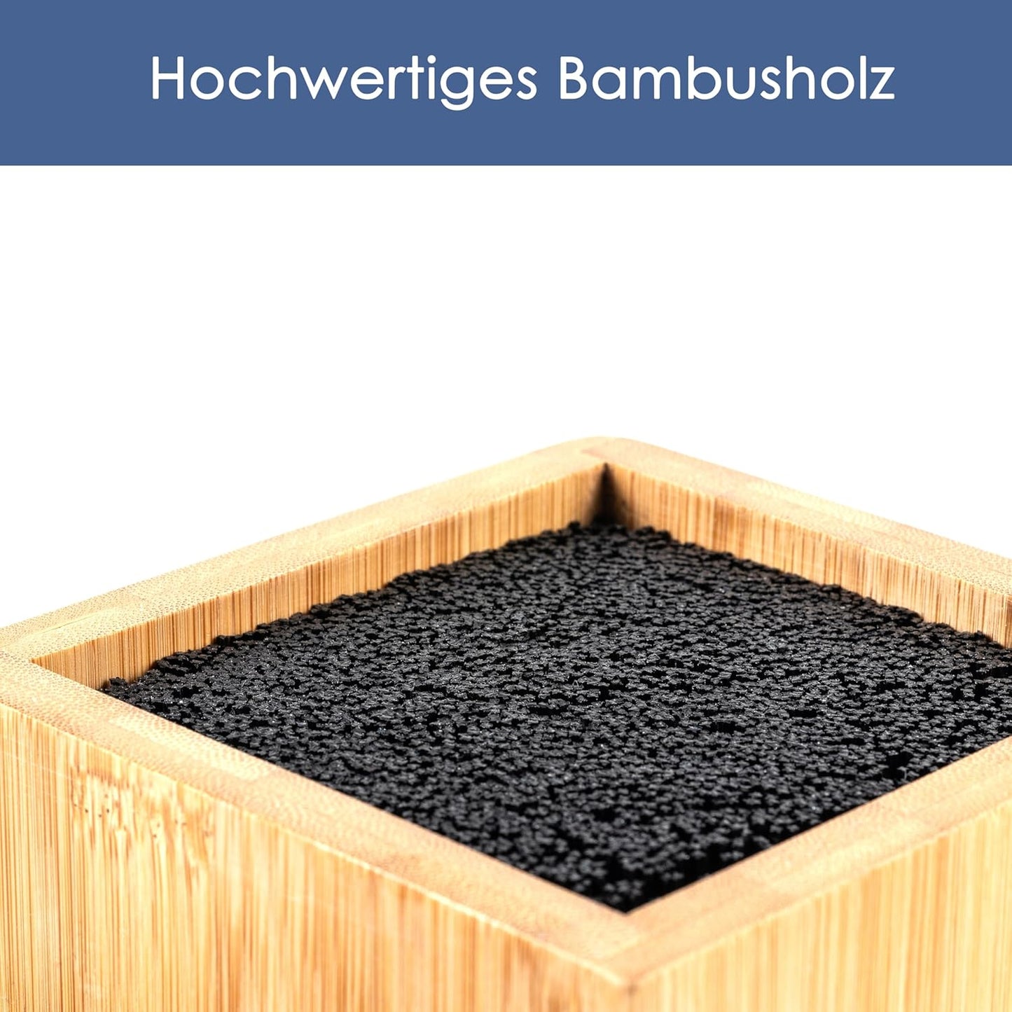 Messerblock mit Borsteneinsatz (ohne Messer), Quadratisch Gerade