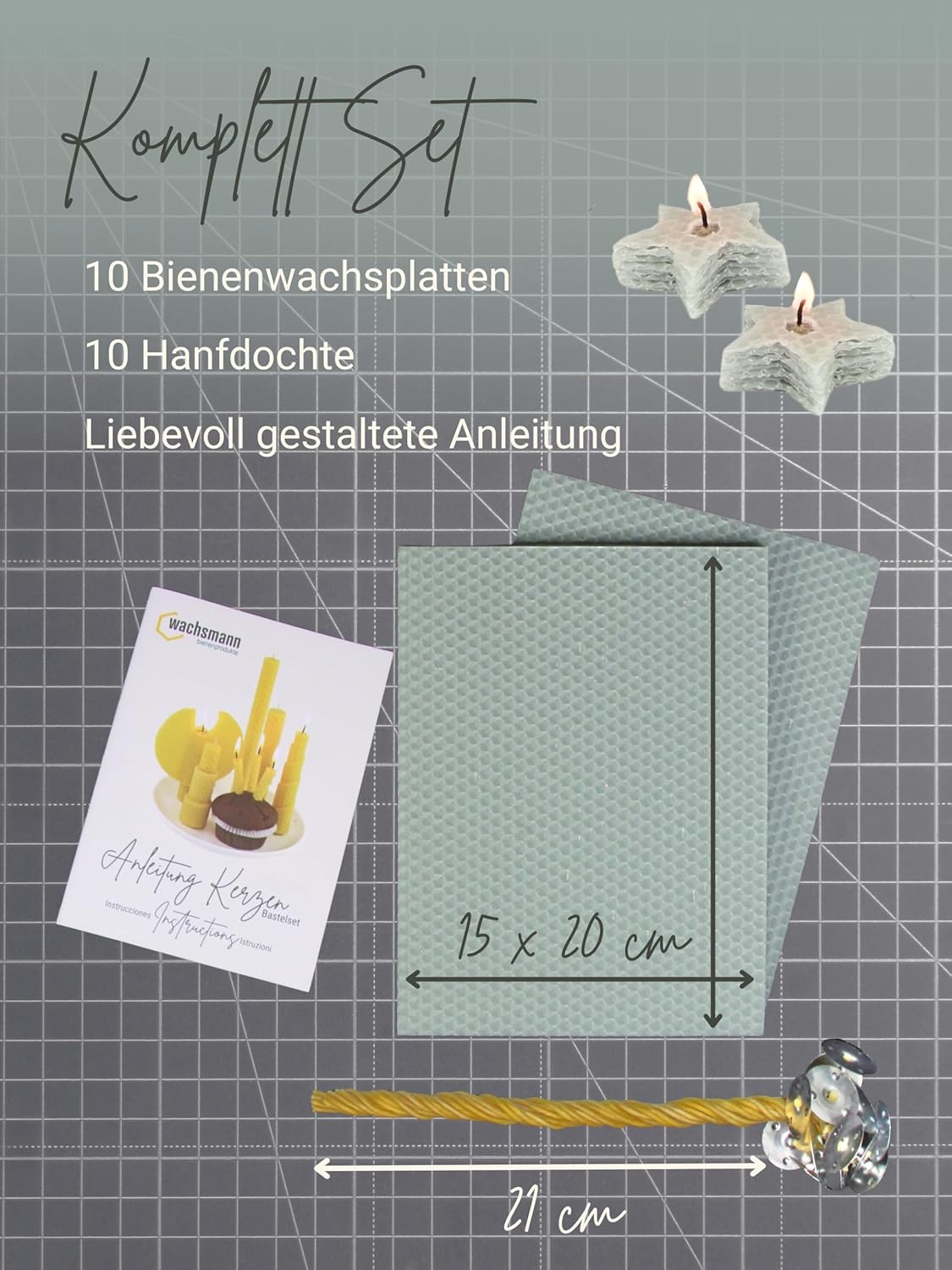 DIY Bienenwachs-Kerzen-Bastelset, Salbei