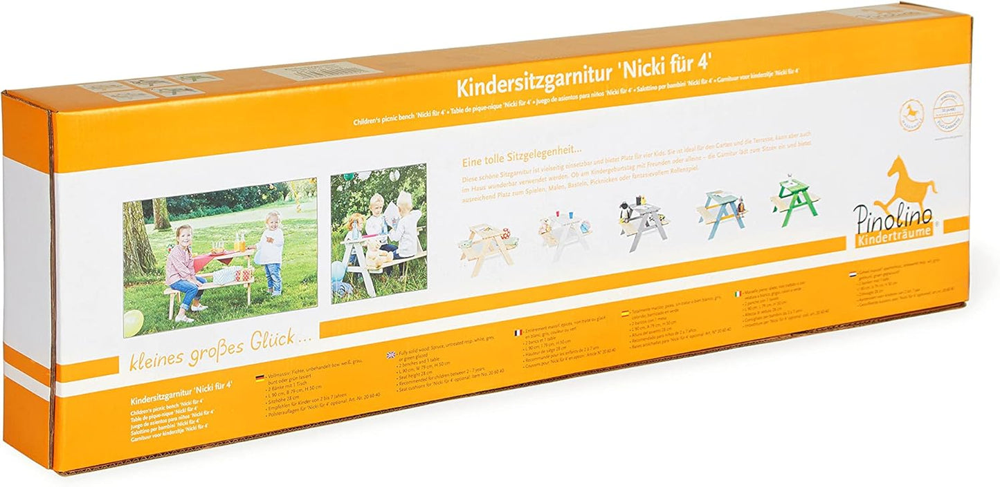 Kindersitzgruppe Nicki aus Massivholz, Natur 90 x 79 x 50 Single