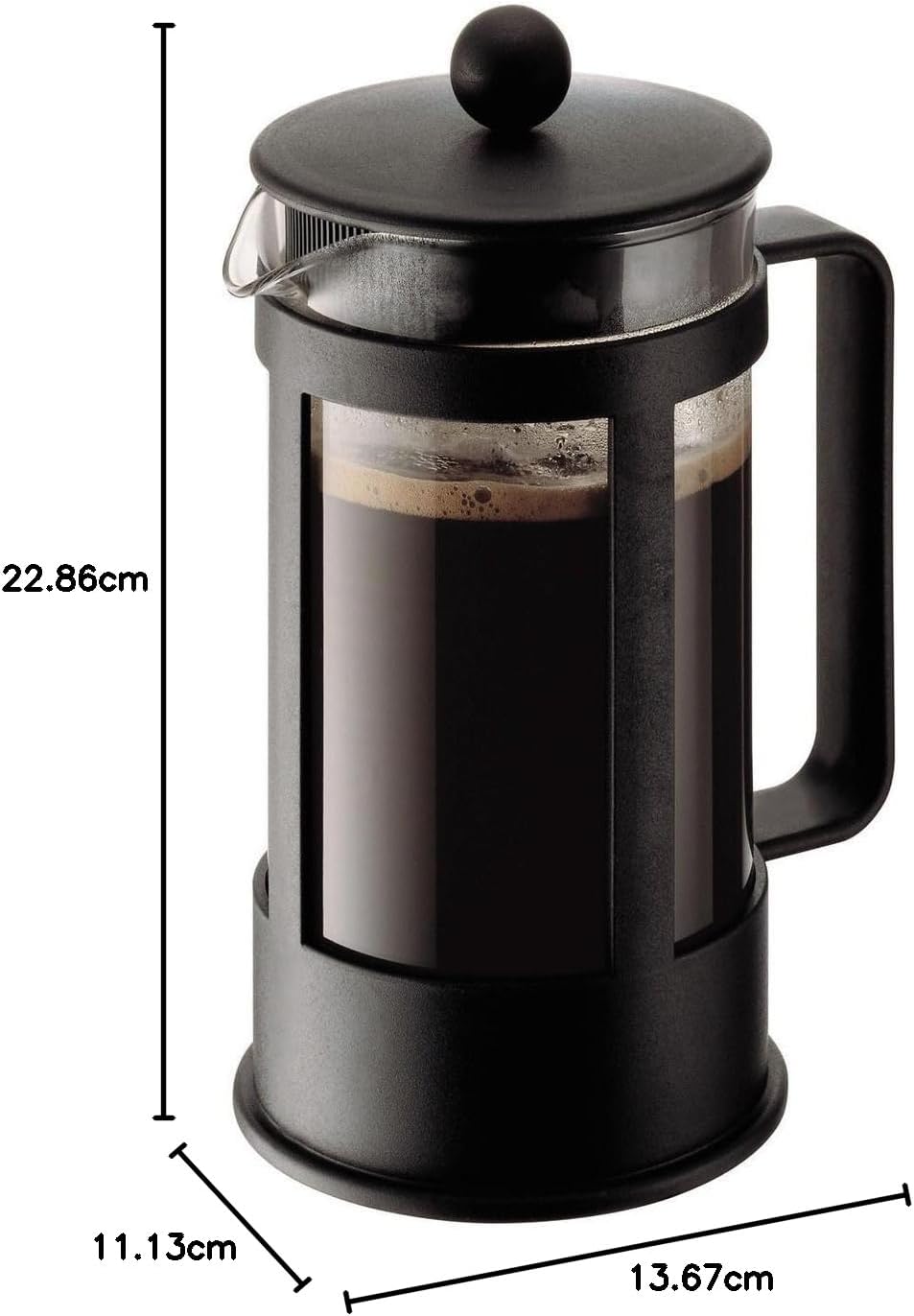 Kenya Kaffeebereiter - Manuelle French Press, 8 Cup, Schwarz