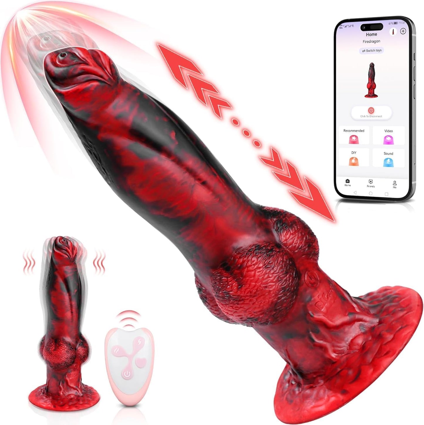 Knoten Vibrator, Schwarz Rot