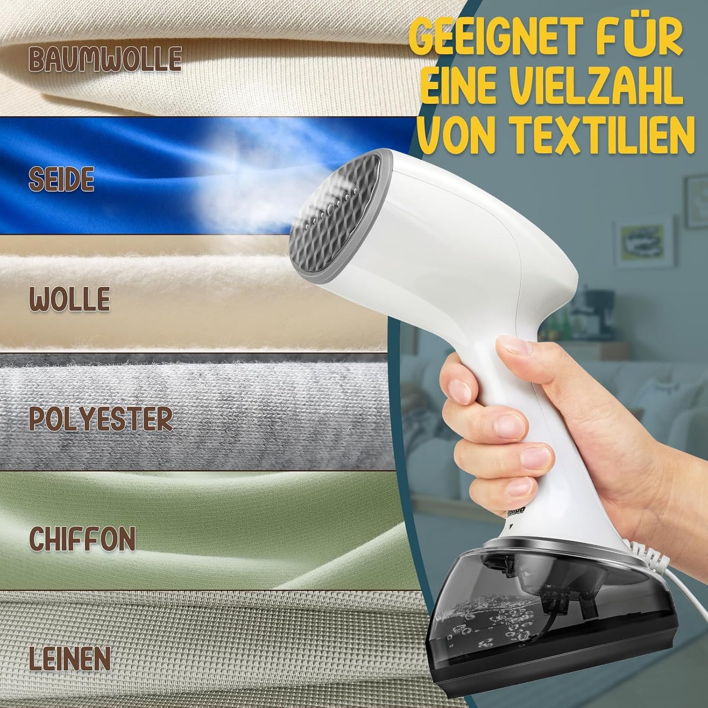 Reisebügeleisen mit Steamer-Funktion, Weiss