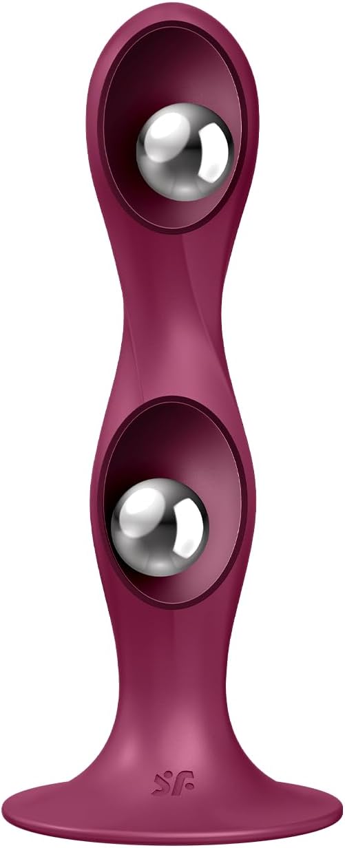 Double Ball-R Silikon-Dildo für doppelte Stimulation, Beere