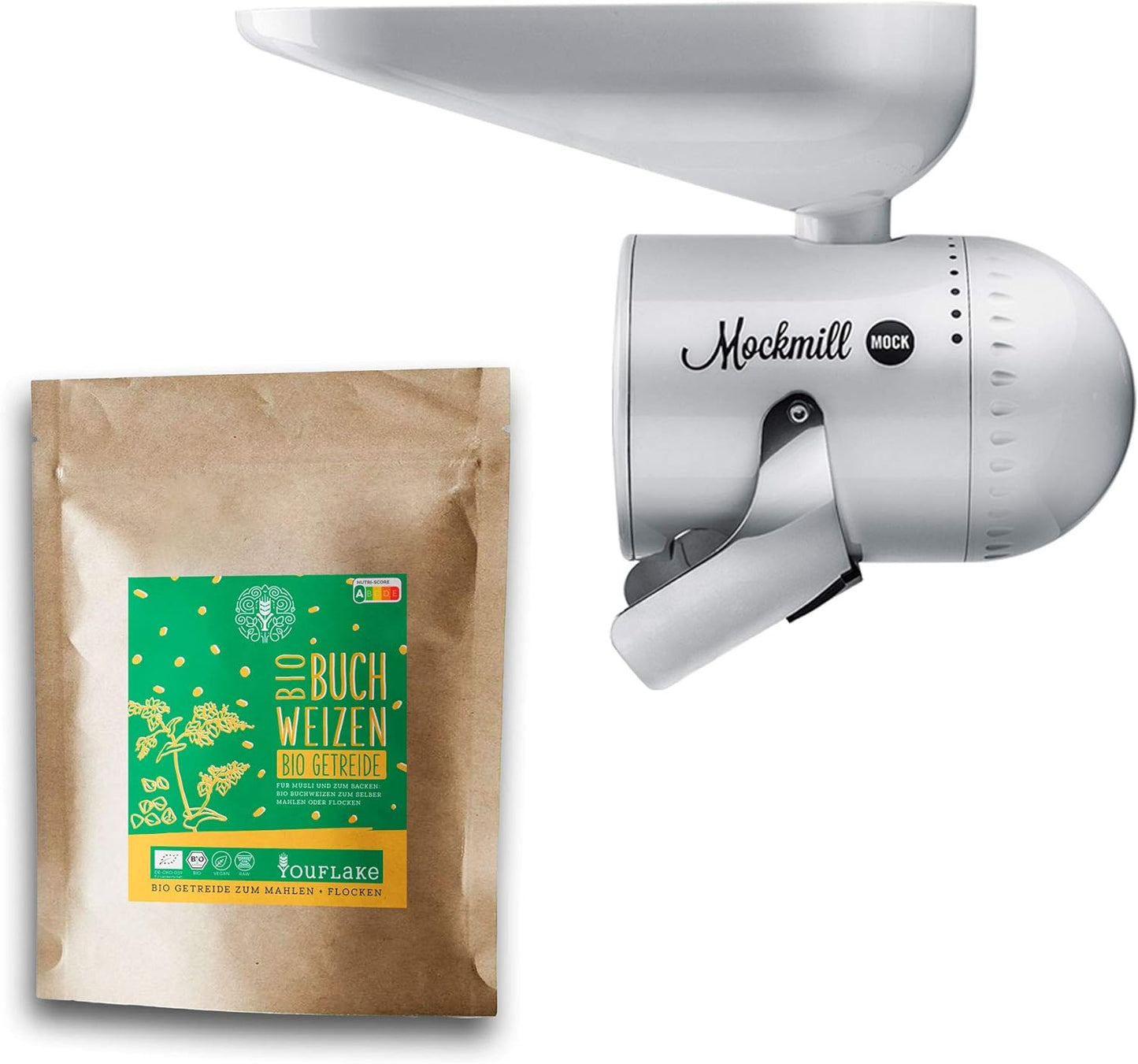 Mahlaufsatz für KitchenAid mit 2.5 kg Bio Buchweizen, Mockmill Mahlaufsatz + 2,5 kg Bio Buchweizen