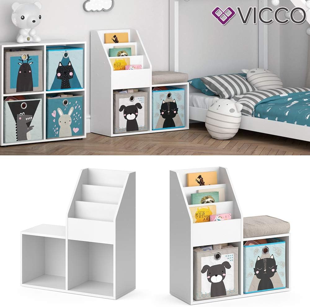 Bücherregal Luigi, Weiß 34x79x30,9 cm
