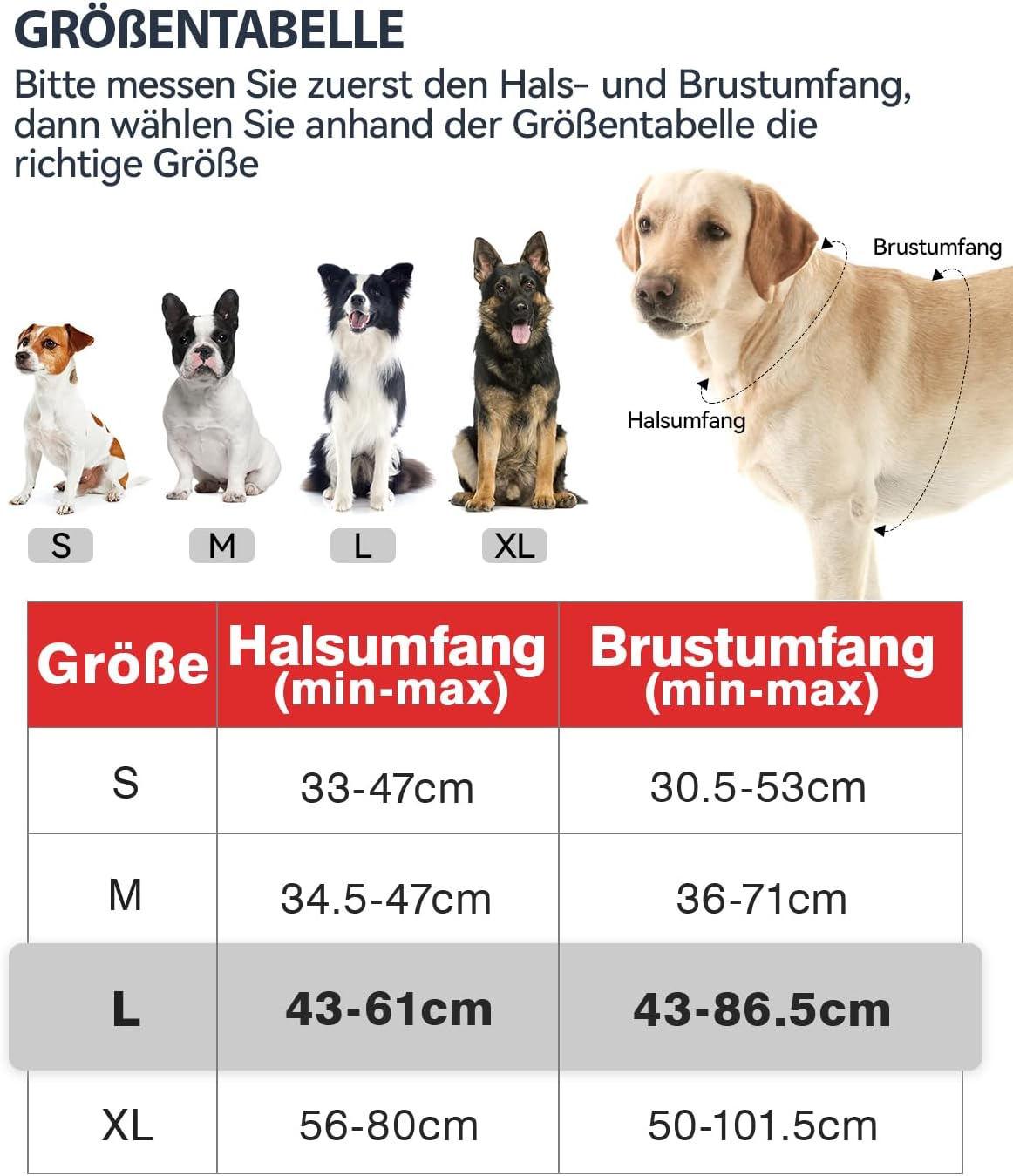 Reflektierendes Brustgeschirr, L (1er Pack) Rot