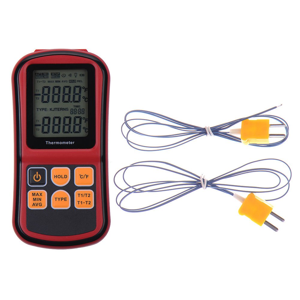 Dual-Kanal Digitalthermometer mit K-Typ Sensoren