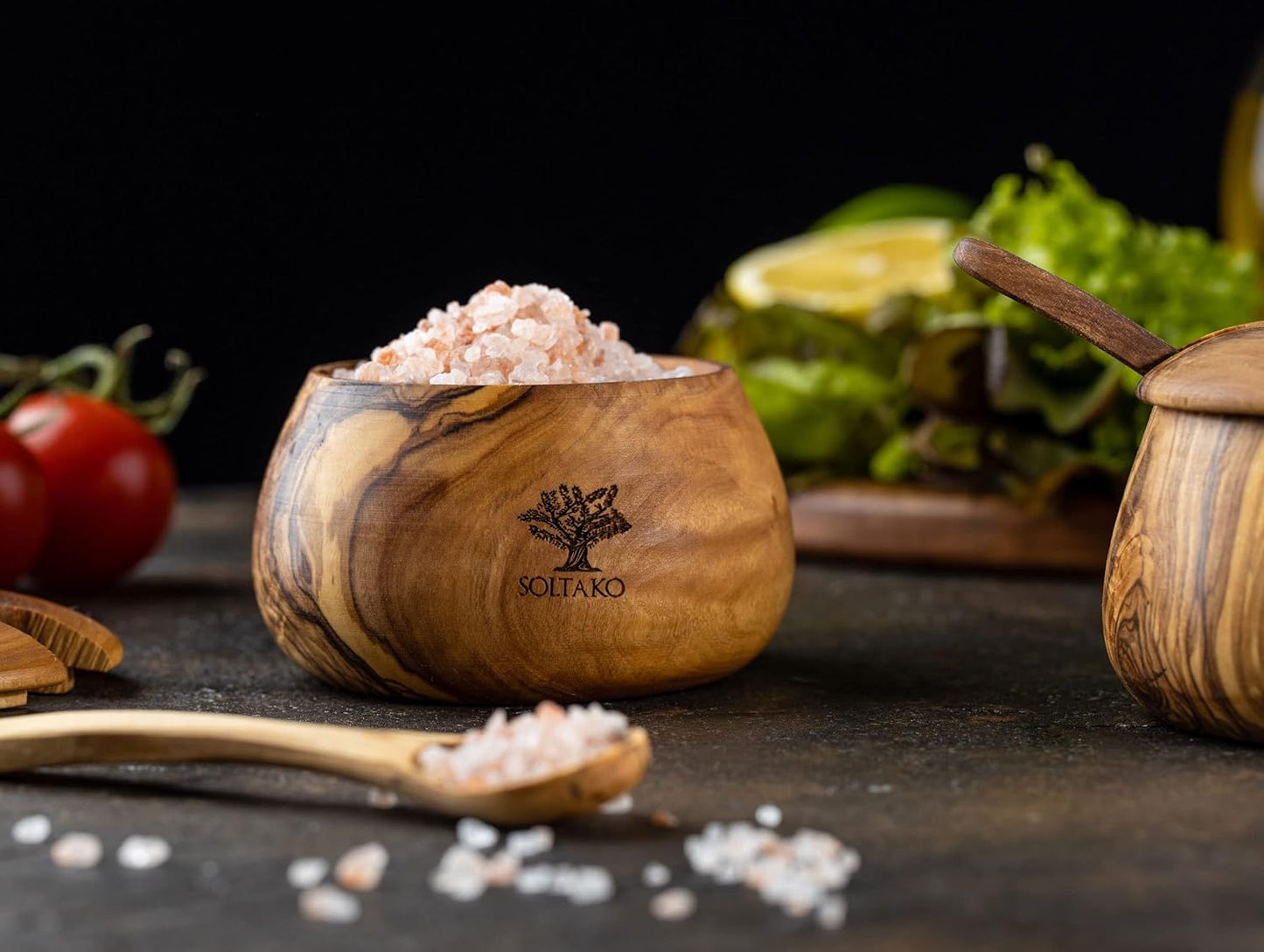 Salz- & Zuckerdose mit Löffel, Mit Löffel