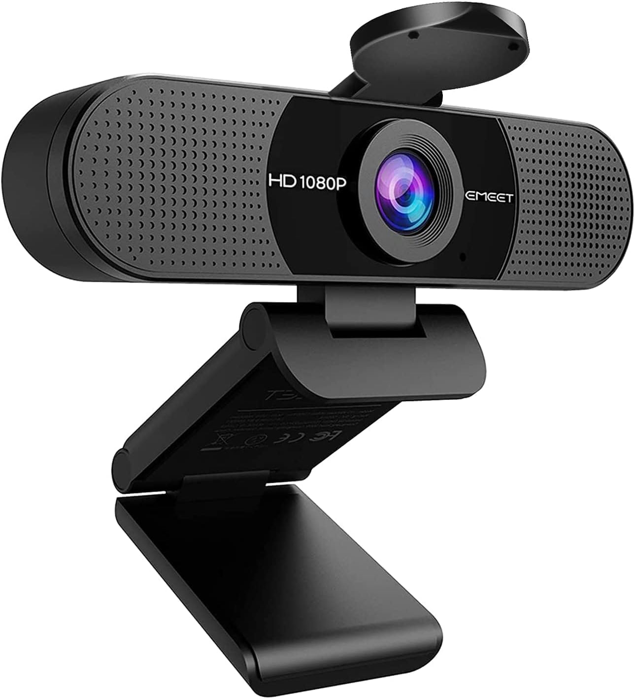 Full HD Webcam mit Dual Mikrofon und Lichtkorrektur, Schwarz
