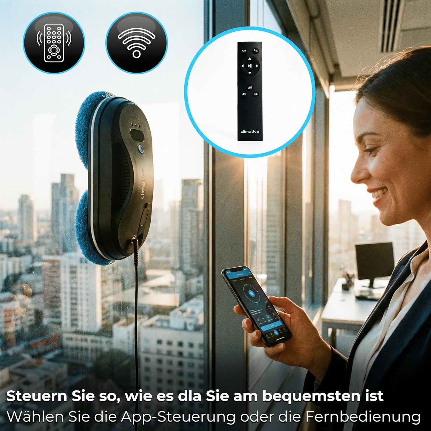 Fensterputzroboter mit Ultraschall-Sprühfunktion, Fensterroboter