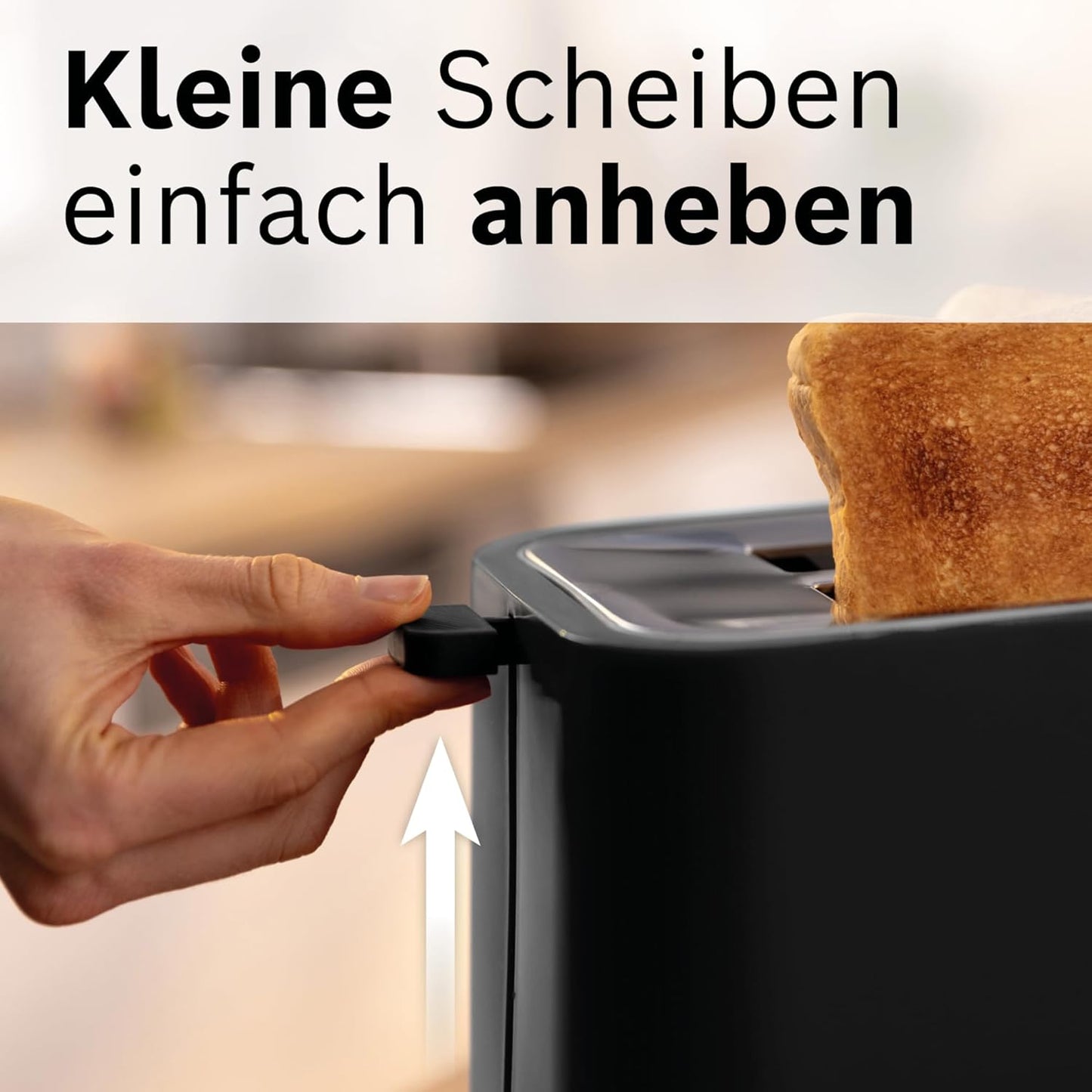 MyMoment Toaster mit Brötchenaufsatz, Schwarz