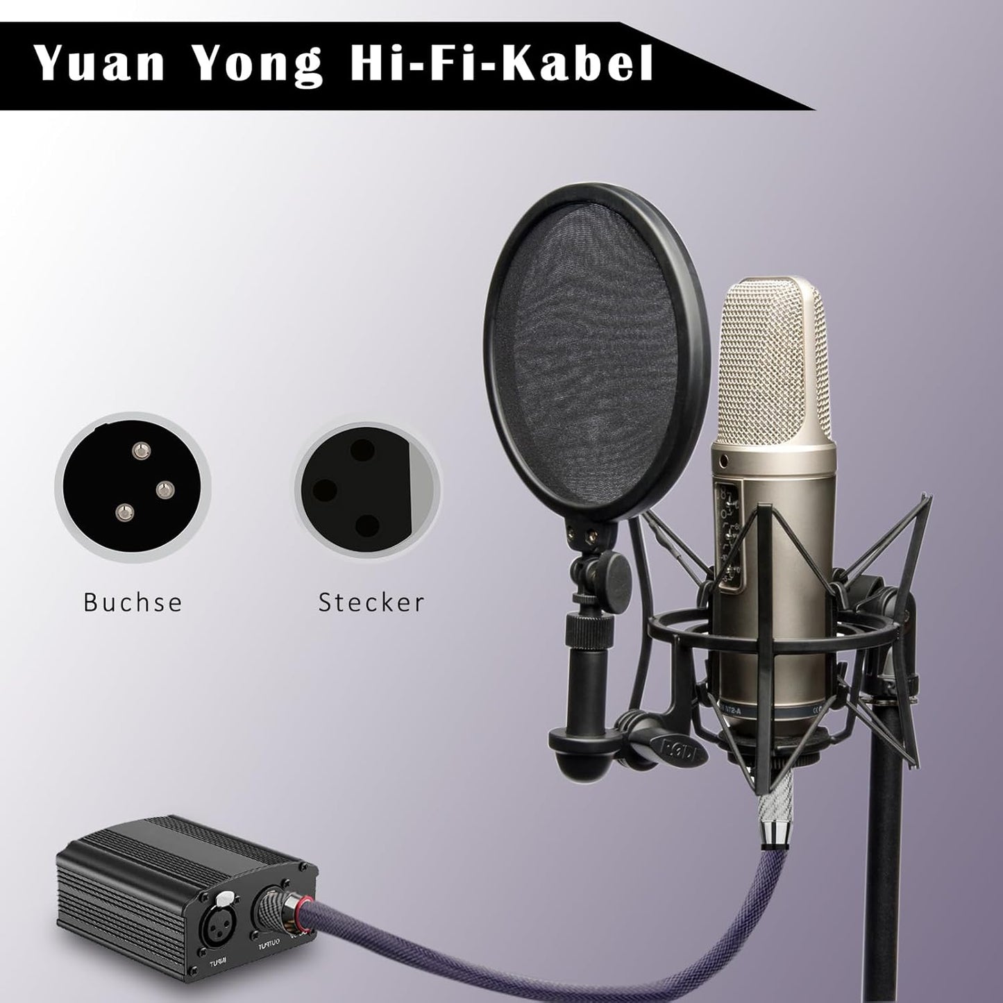 XLR Mikrofonkabel-Set, 2m