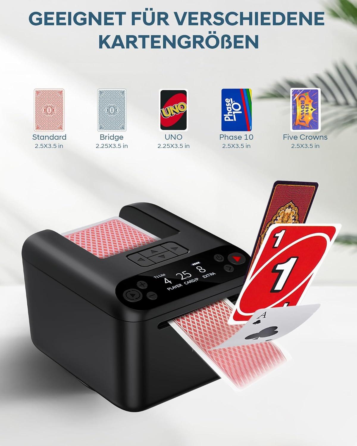 Automatischer Kartenausteiler für Poker & Blackjack, Schwarz
