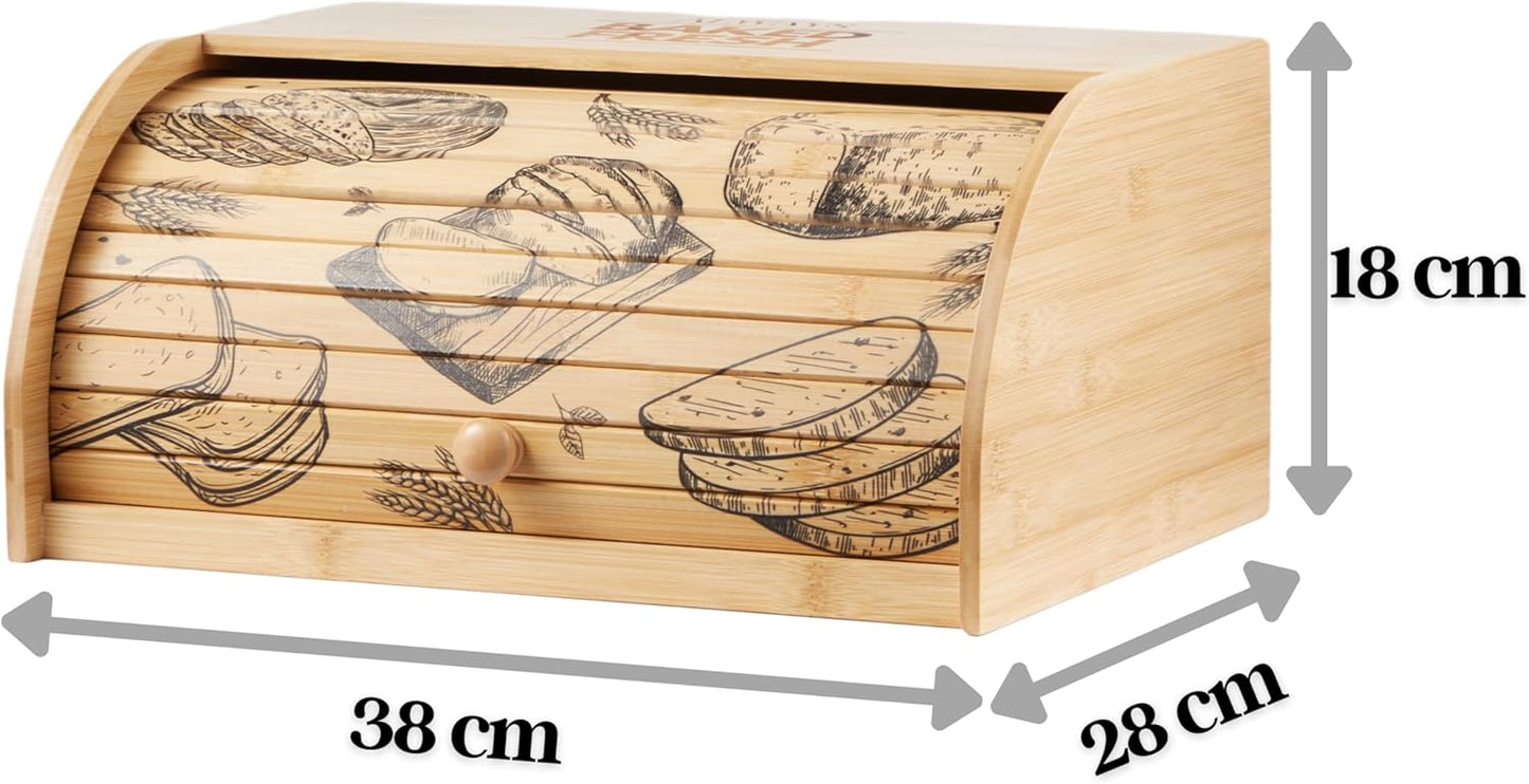 Brotkasten mit Rolldeckel und Schneidebrett