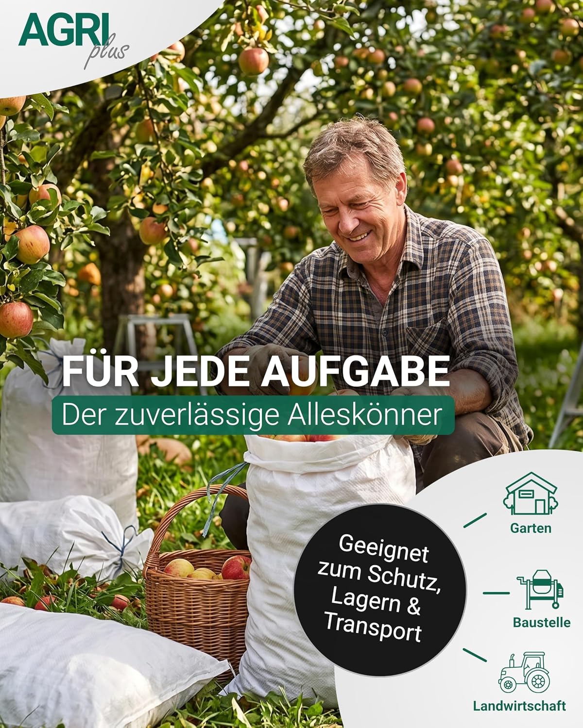 100er-Pack Bändchengewebesäcke, 600x1050mm / 50kg