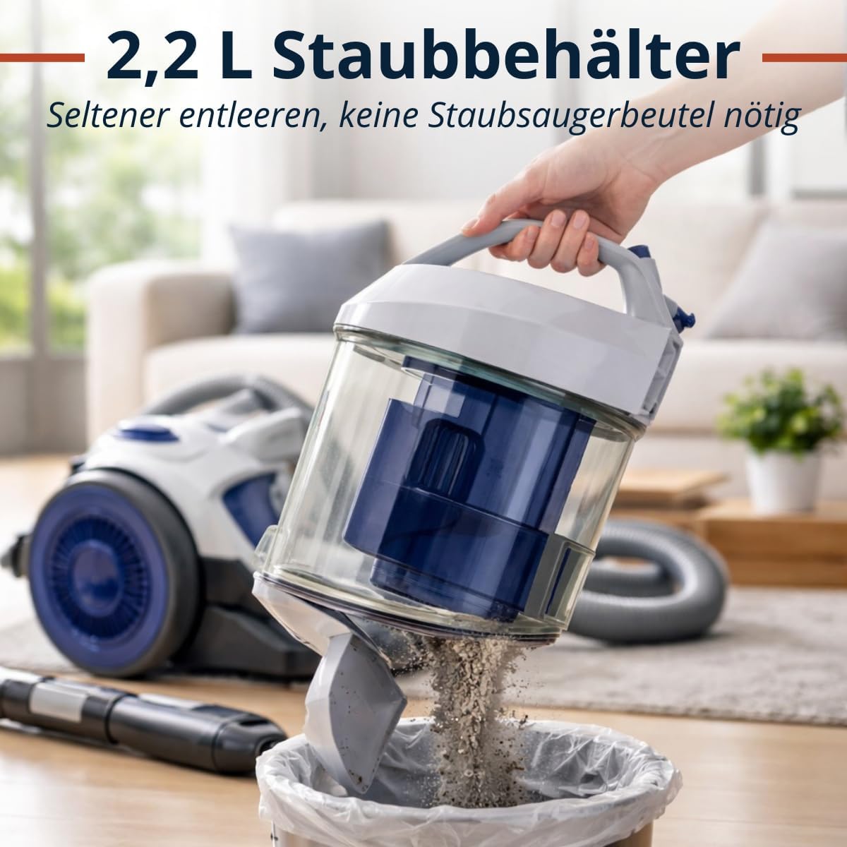 Beutelloser Staubsauger DD2503 mit HEPA-Filter