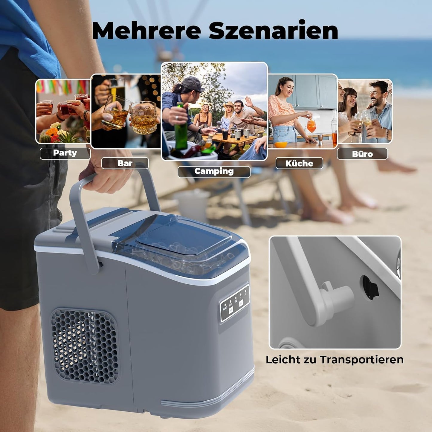 Eiswürfelmaschine, Grau